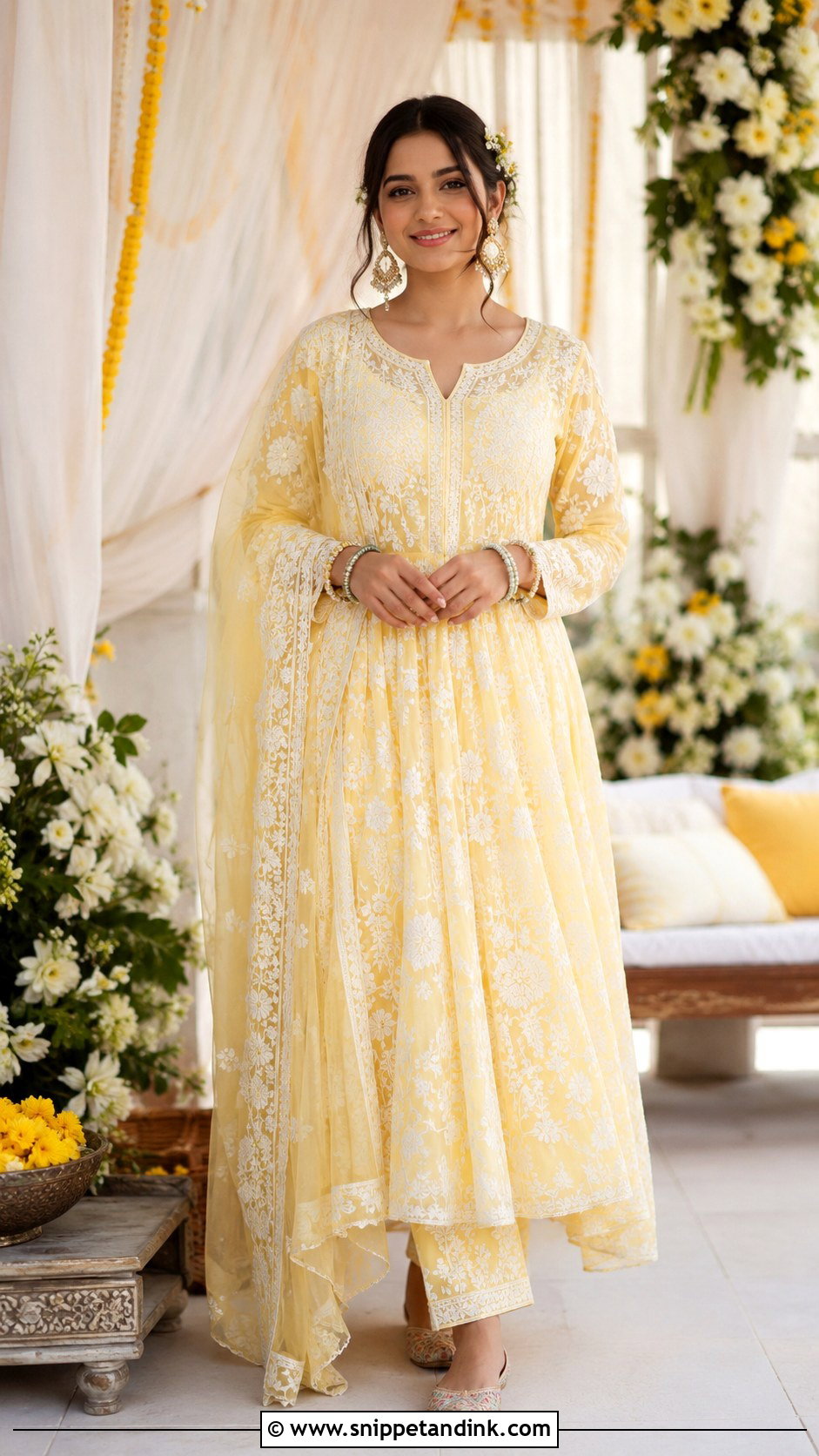 Pastel Yellow Dress For Haldi - Snippet and Ink - 25 Yellow Dress for Haldi Ideas
