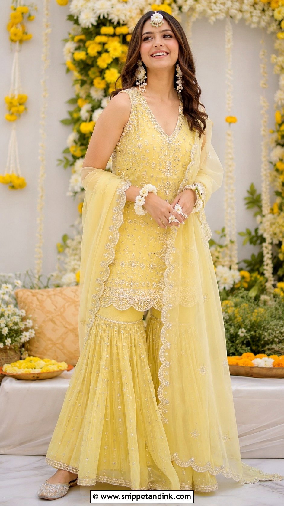Pastel Yellow Haldi Dress for Bride - Snippet and Ink - 25 Indian Haldi Dress for Bride Ideas