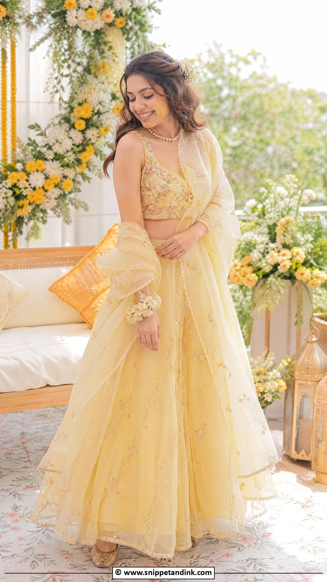 Pastel Yellow Haldi Dress - Snippet and Ink - 35 Haldi Dress Ideas