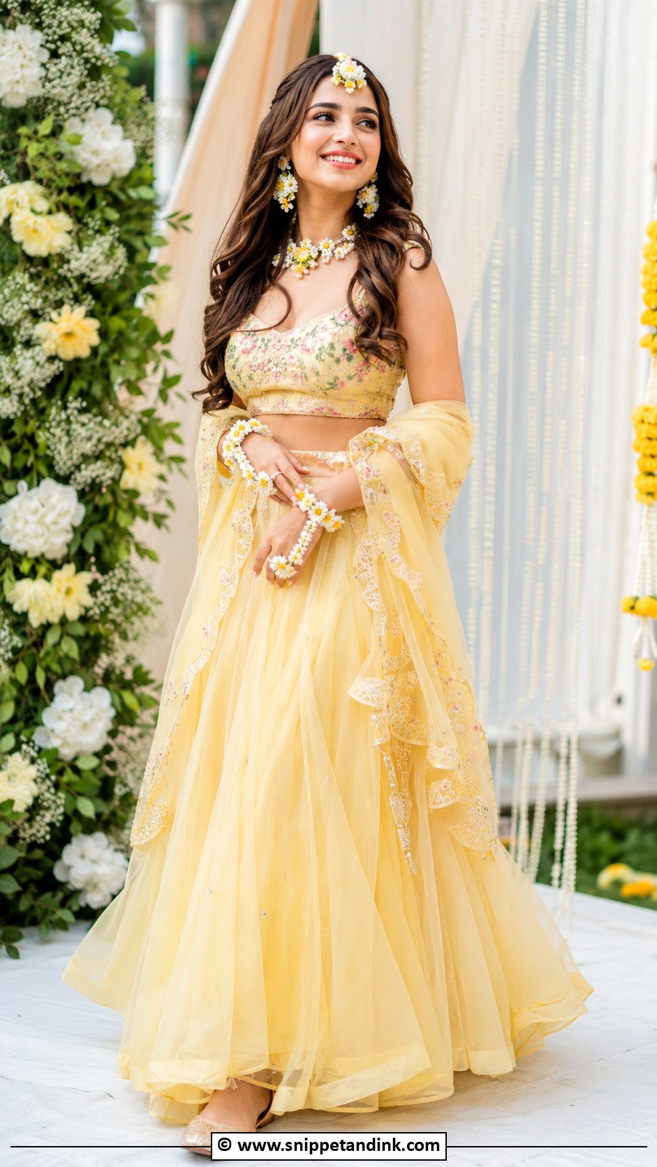 Pastel Yellow Haldi Lehenga For Bride - Snippet and Ink - 30 Haldi Outfit Ideas for Bride