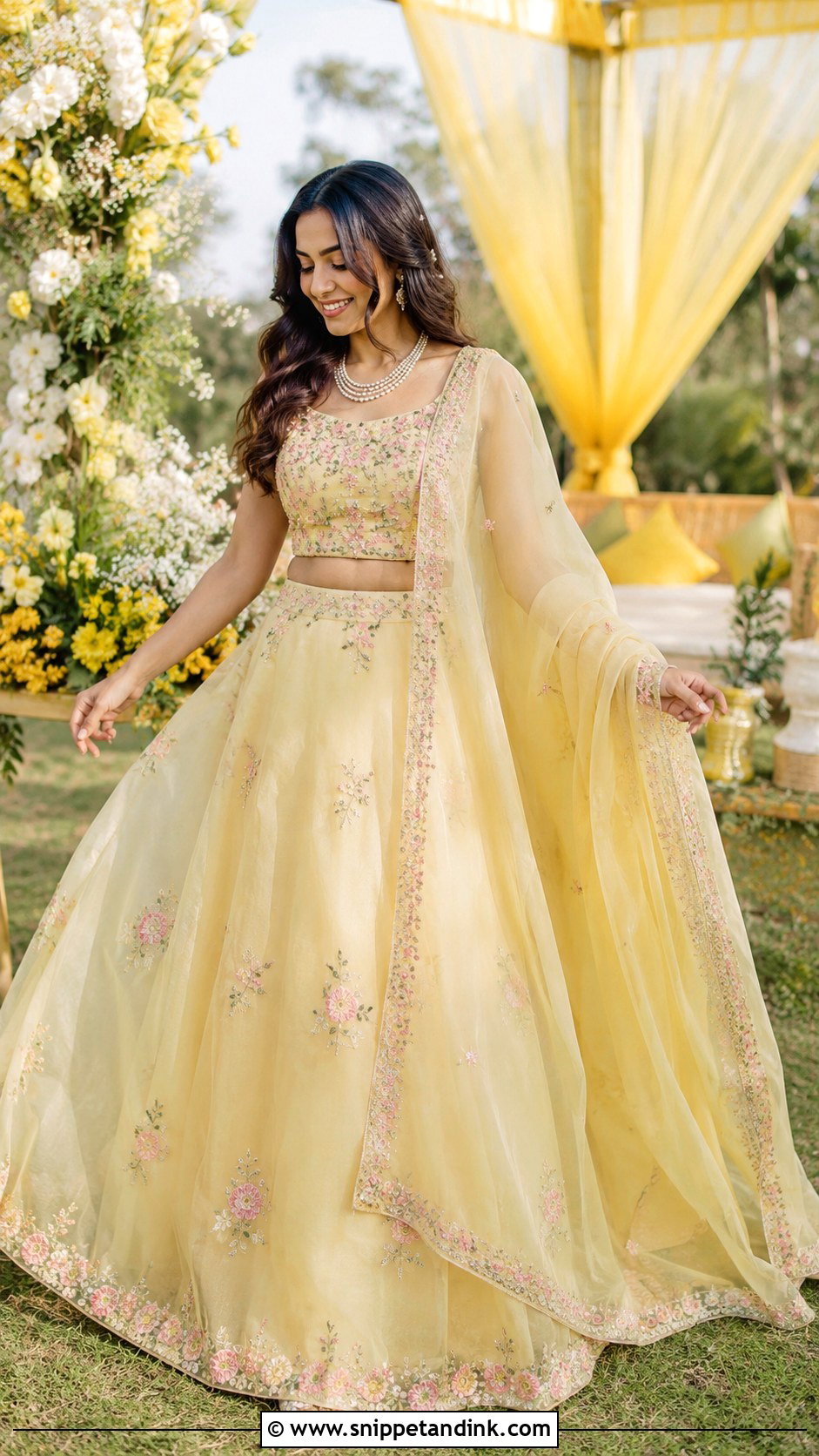 Pastel Yellow Lehenga For Bride Sister - Snippet and Ink - 30 Haldi Outfit for Bride Sister Ideas
