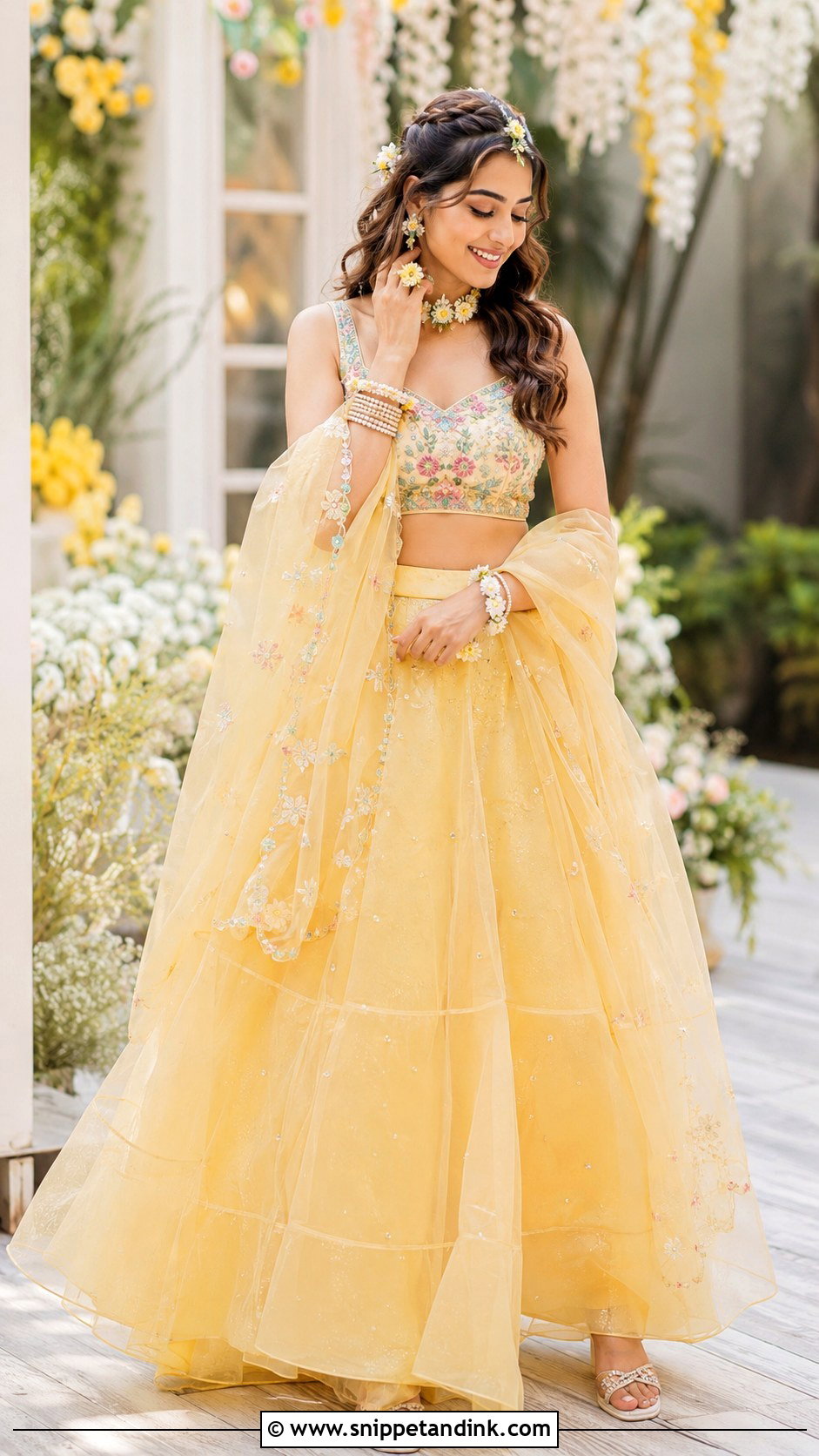 Pastel Yellow Lehenga For Haldi - Snippet and Ink - 30 Haldi Dresses