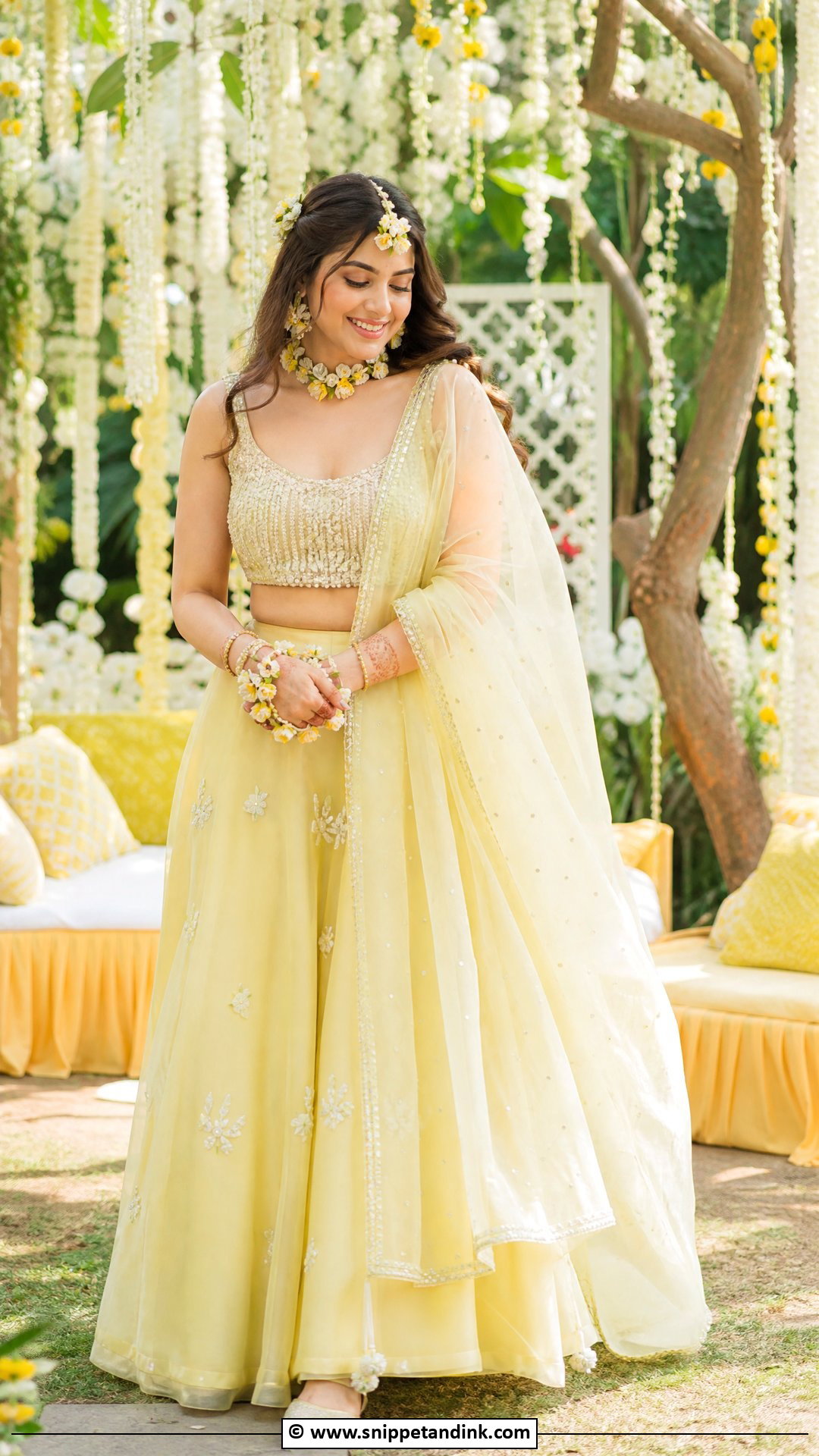 Pastel Yellow Lehenga For Haldi - Snippet and Ink - 35 Haldi Outfits