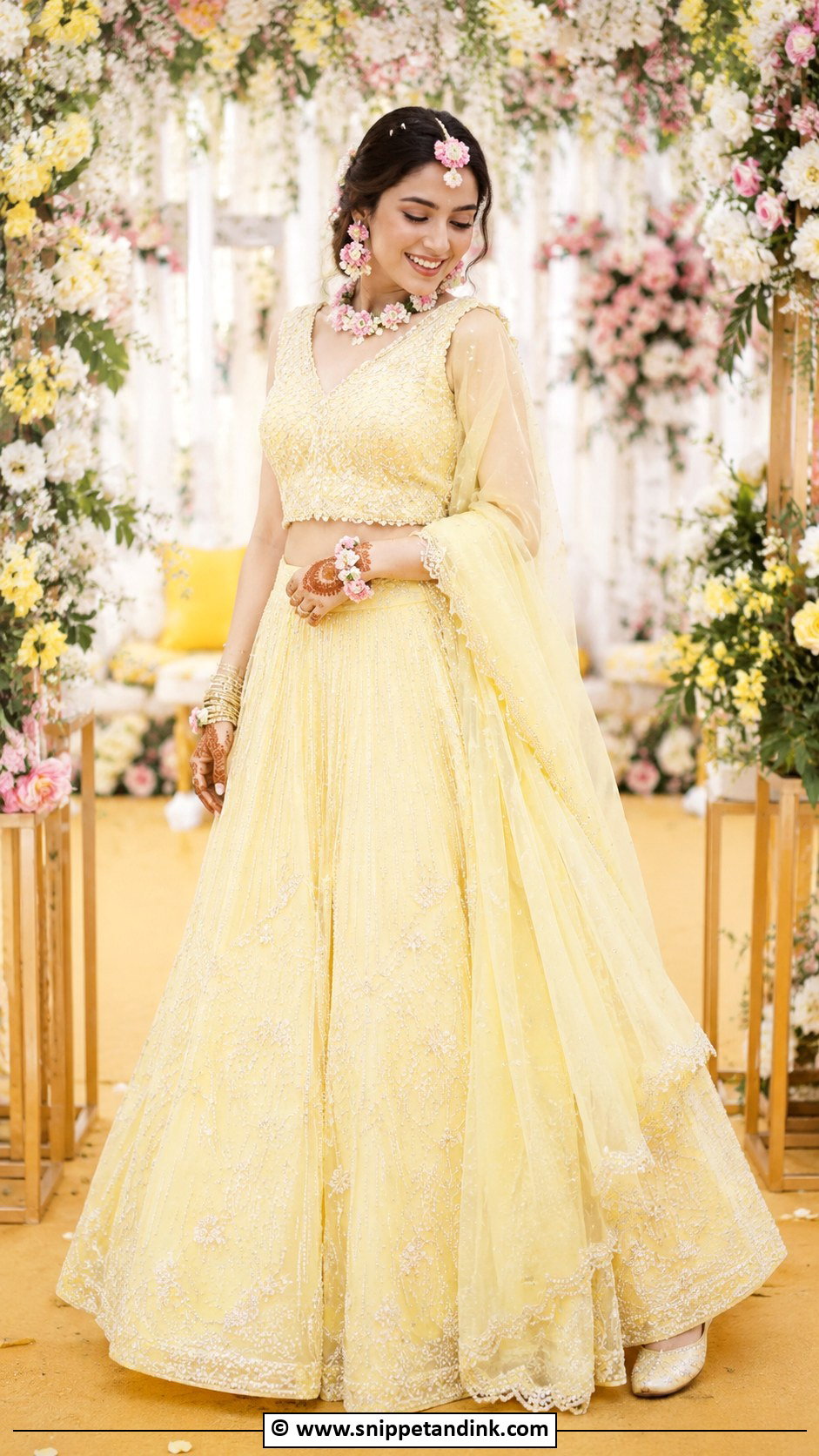 Pastel Yellow Lehenga for Haldi Bride - Snippet and Ink - 30 Unique Haldi Outfits for Bride