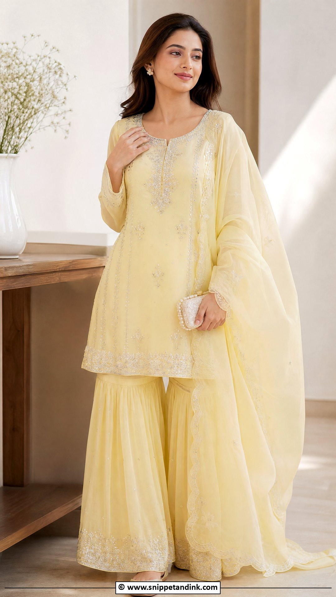 Pastel Yellow Sharara Suit - Snippet and Ink - 30 Yellow Sharara Ideas
