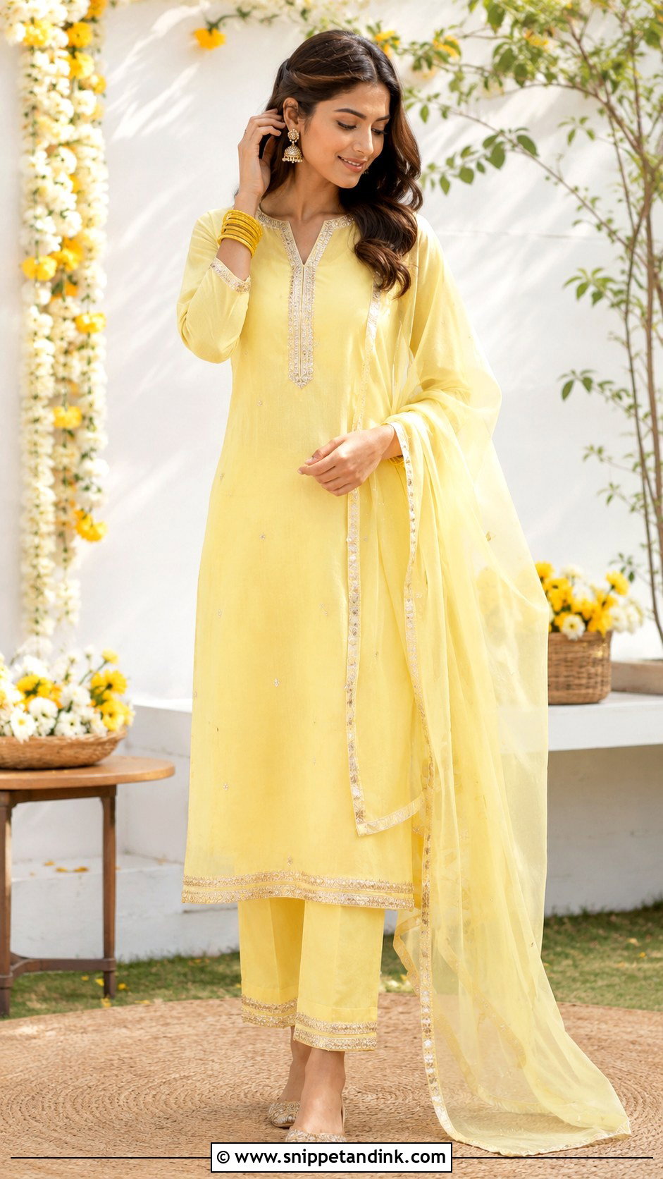 Pastel Yellow Suit For Haldi - Snippet and Ink - 25 Indian Haldi Outfit Ideas
