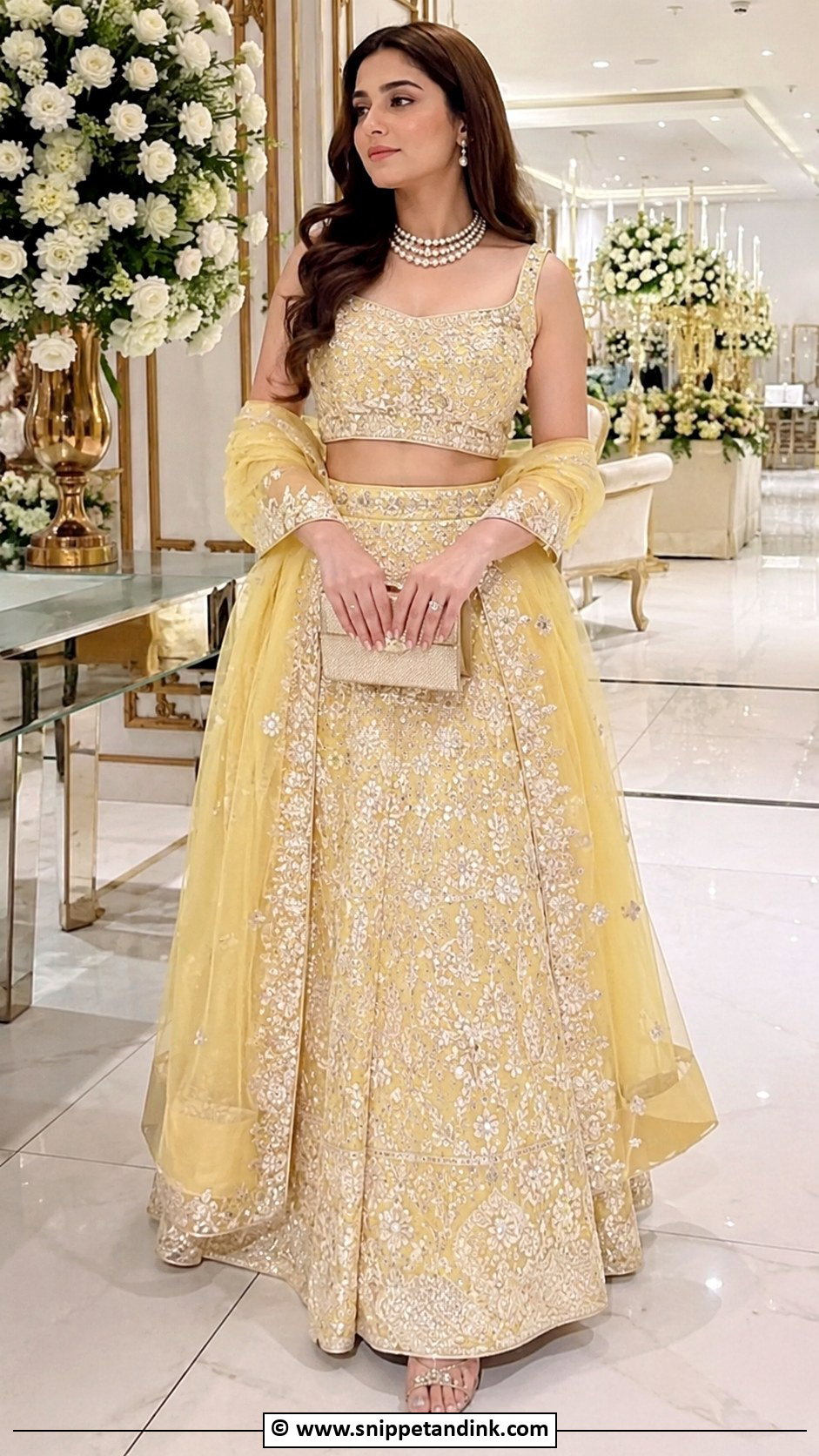 Pastel Yellow Valima Bridal Lehenga - Snippet and Ink - 30 Valima Bridal Dress Pakistan Ideas