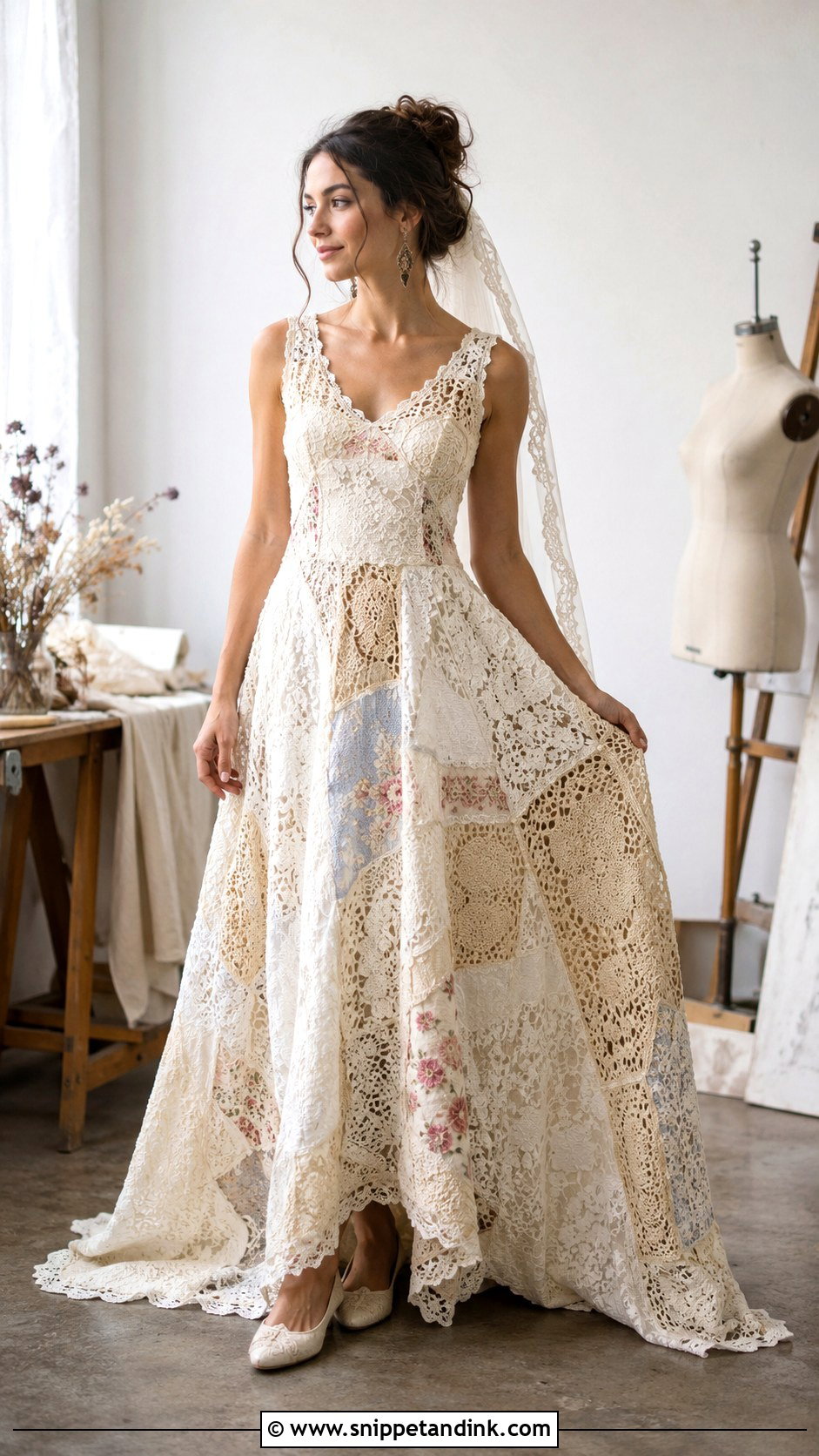 Patchwork Lace Wedding Dress - Snippet and Ink - 20 Eccentric Wedding Dress Ideas