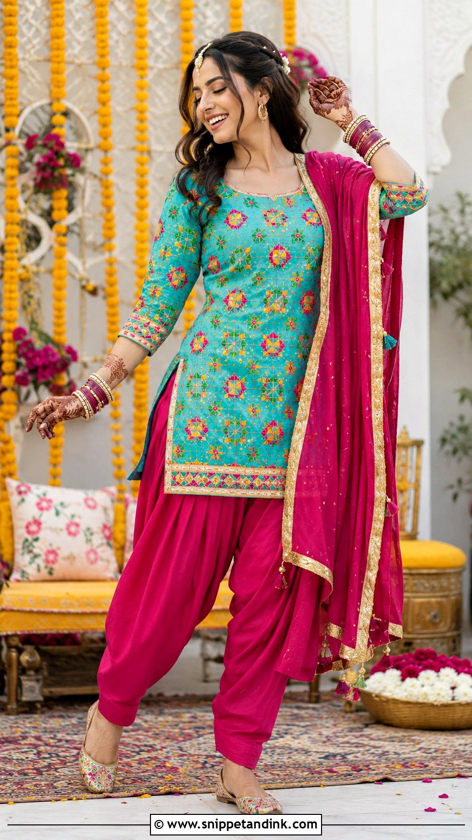 Patiala Salwar And Short Kurta Prewedding Outfit - Snippet and Ink - 20 Casual Indian Prewedding Outfit Ideas
