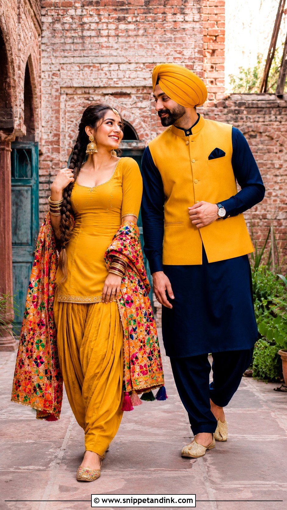 Patiala Suit And Waistcoat Kurta Pre Wedding Shoot Outfit - Snippet and Ink - 20 Indian Pre Wedding Shoot Outfit Ideas