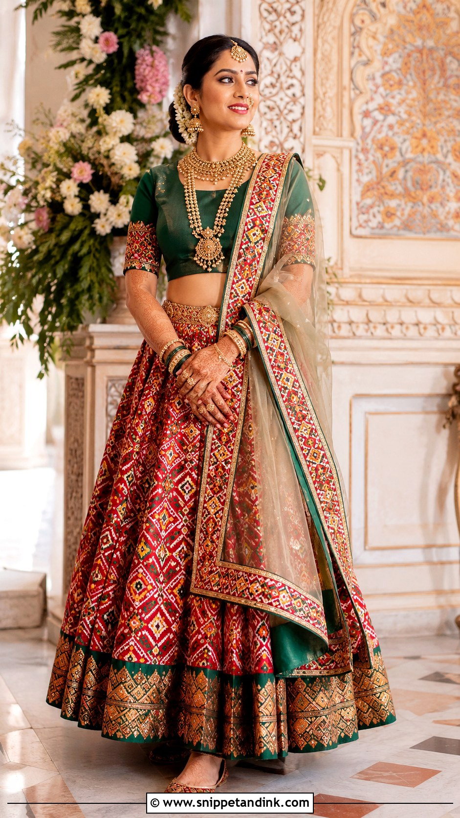 Patola Silk Gujarati Bridal Lehenga - Snippet and Ink - 20 Gujrati Wedding Brides Ideas