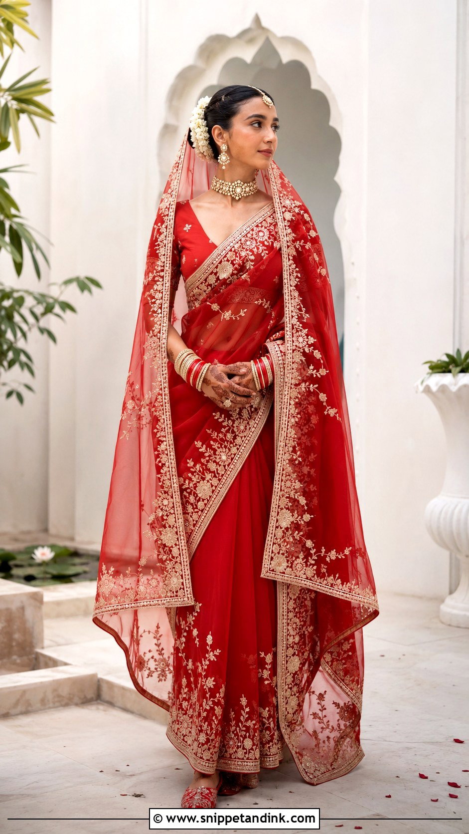 Patralekhaa Red Wedding Saree - Snippet and Ink - 20 Bollywood Celebrity Wedding Outfit Ideas