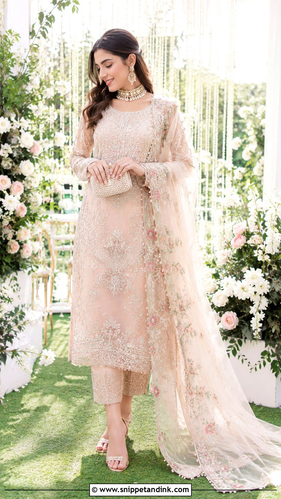 Peach Agha Noor Bridal Organza Dress - Snippet and Ink - 20 Agha Noor Bridal Ideas