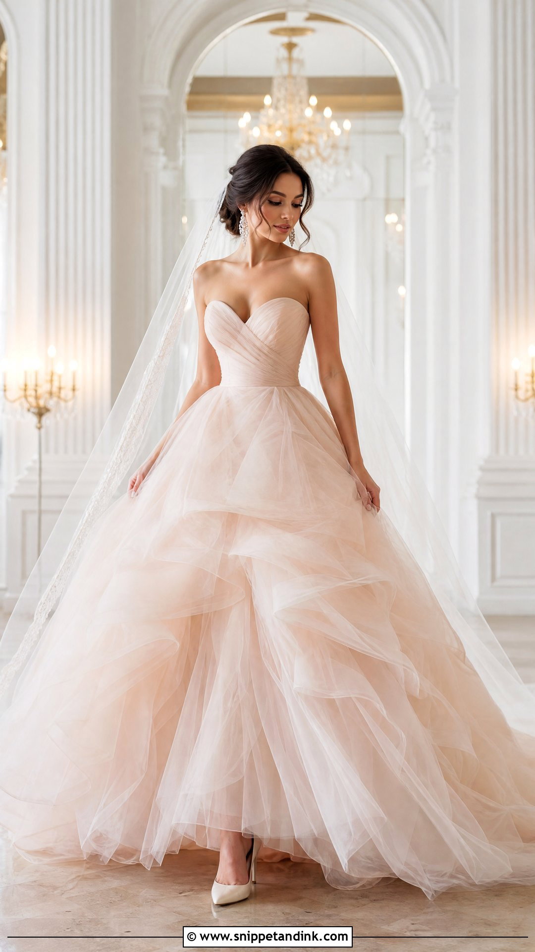 Peach Ball Gown Wedding Dress - Snippet and Ink - 25 Peach Wedding Dress Ideas
