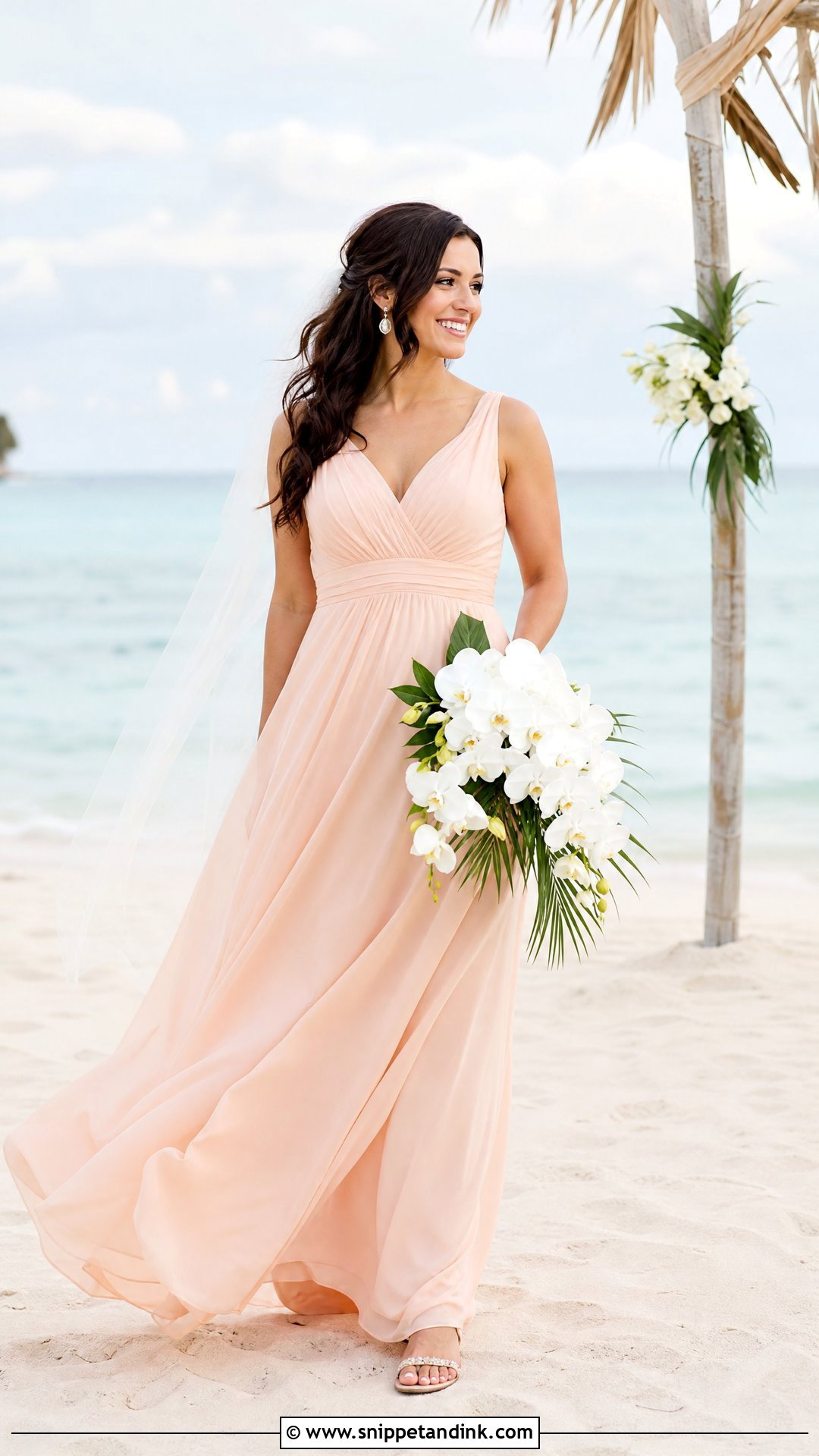 Peach Beach Wedding Dress - Snippet and Ink - 25 Peach Wedding Dress Ideas