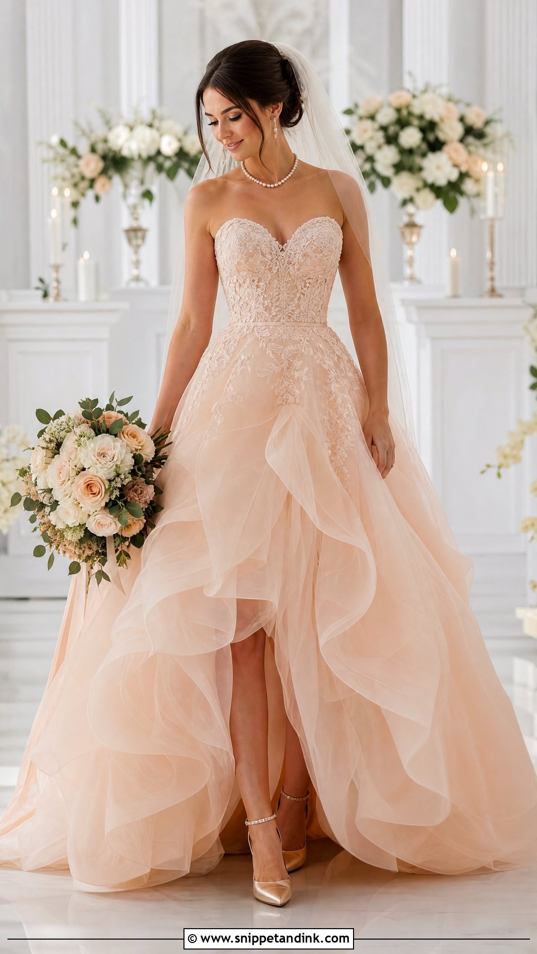 Peach Bridal Gown - Snippet and Ink - 20 Peach Gowns
