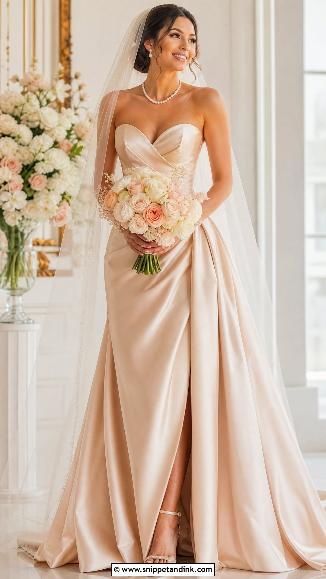 Peach Champagne Wedding Dress - Snippet and Ink - 25 Peach Wedding Dress Ideas