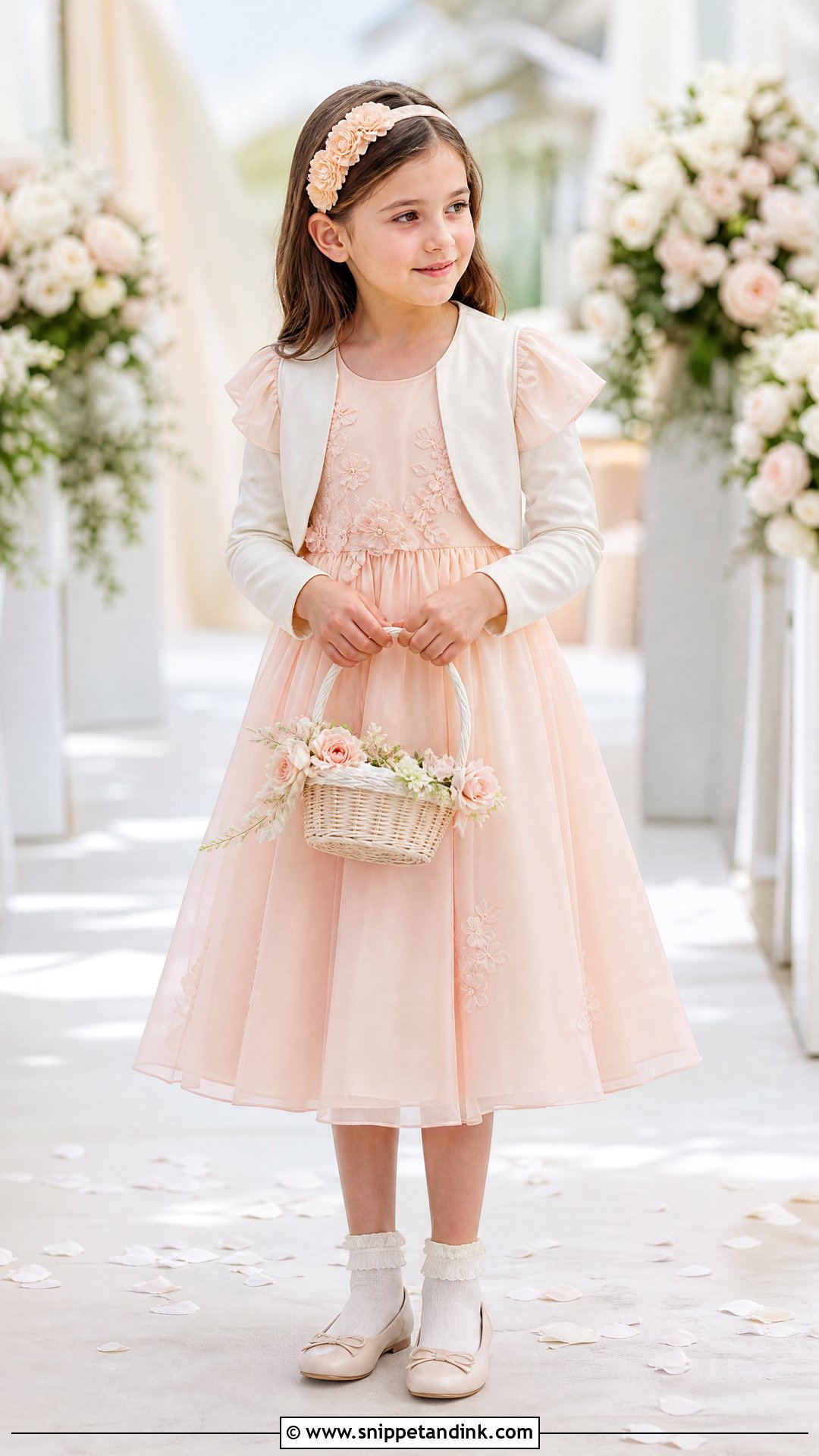 Peach Chiffon Wedding Outfit - Snippet and Ink - 20 Wedding Outfit for Girls Kids Ideas