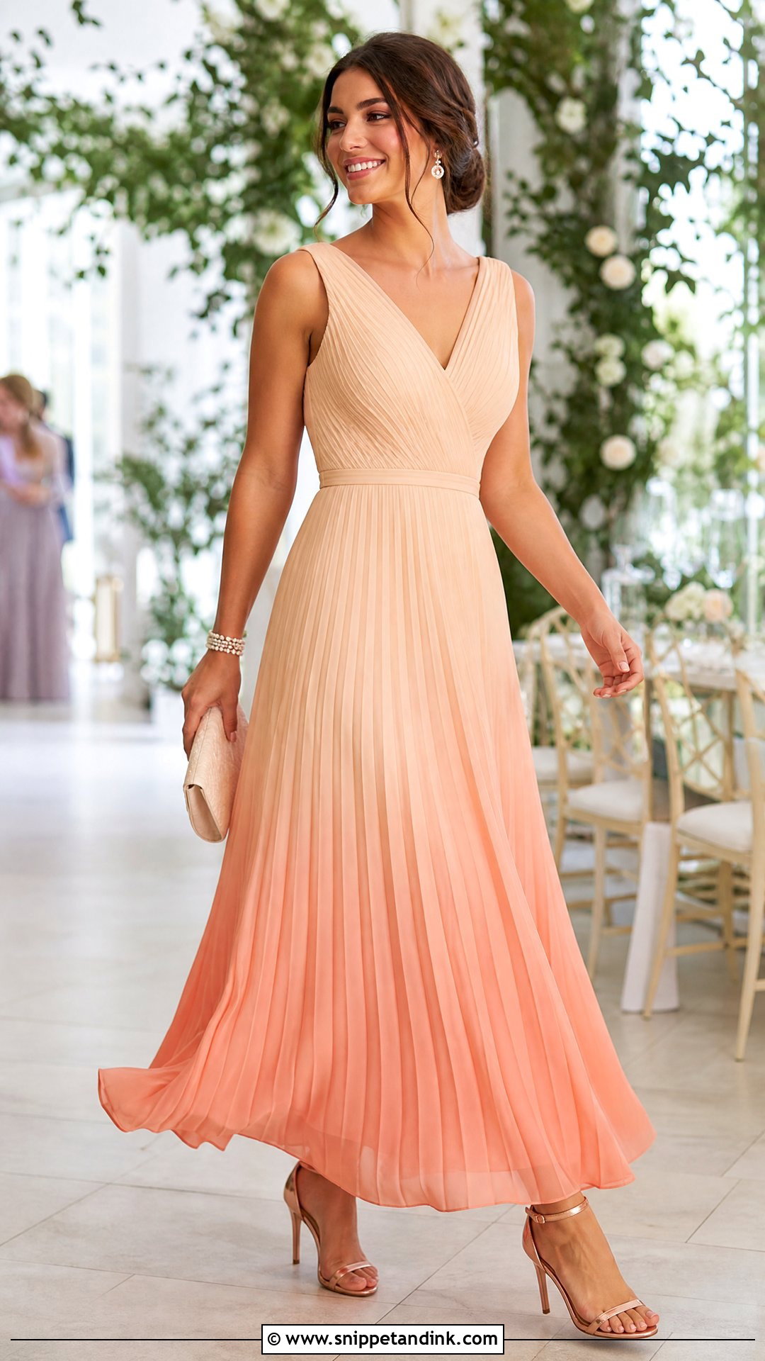 Peach Ombre Gown With Rose Gold Heels - Snippet and Ink - 25 Ombre Gown Ideas