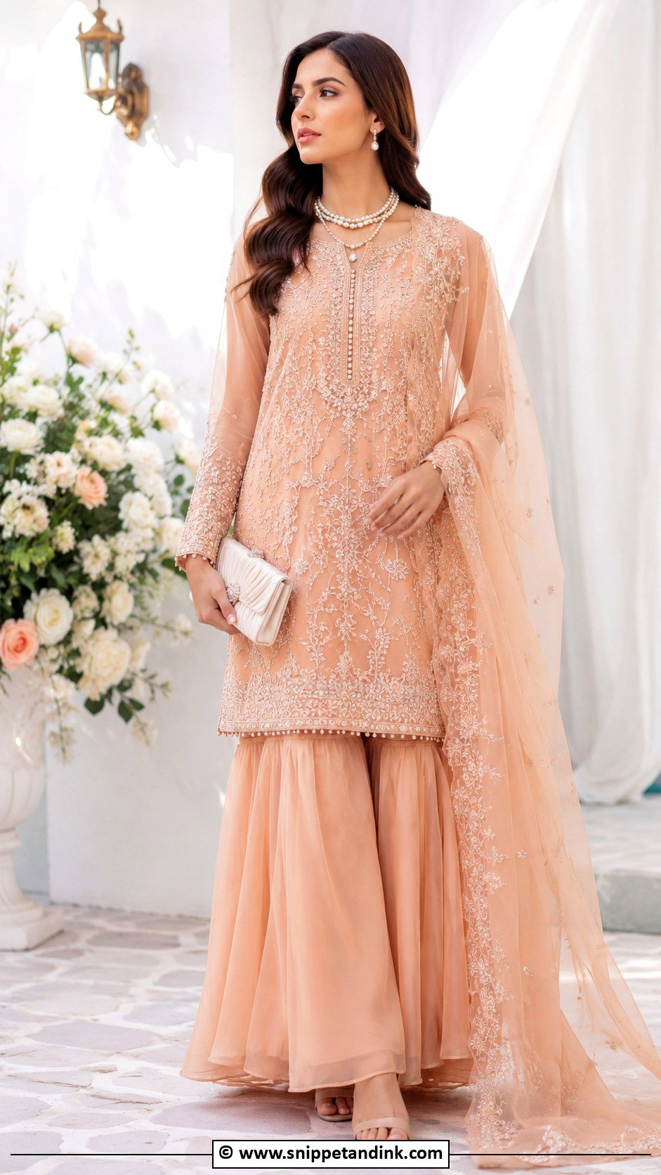 Peach Organza Barat Dress - Snippet and Ink - 30 Barat Dress Ideas