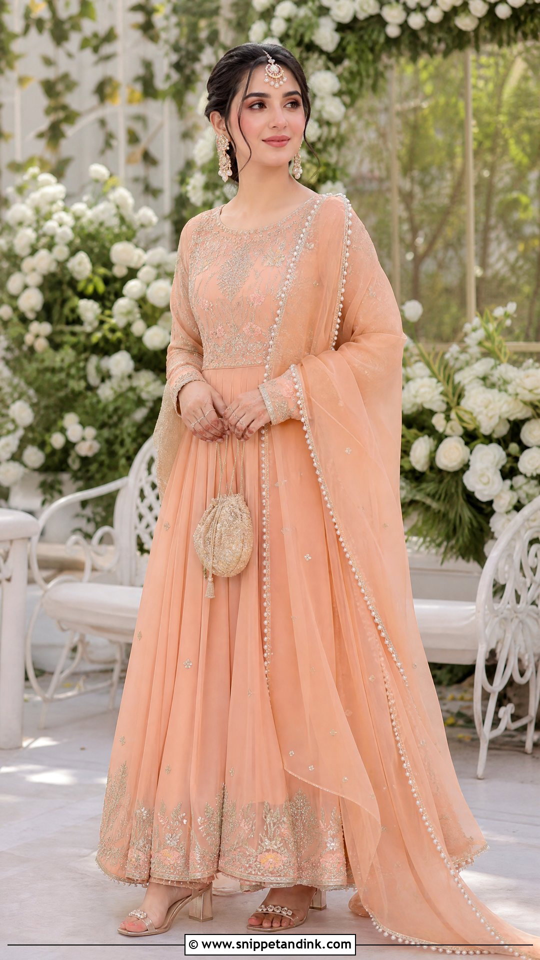 Peach Pakistani Bridal Anarkali - Snippet and Ink - 20 Simple Pakistani Bridal Dresses