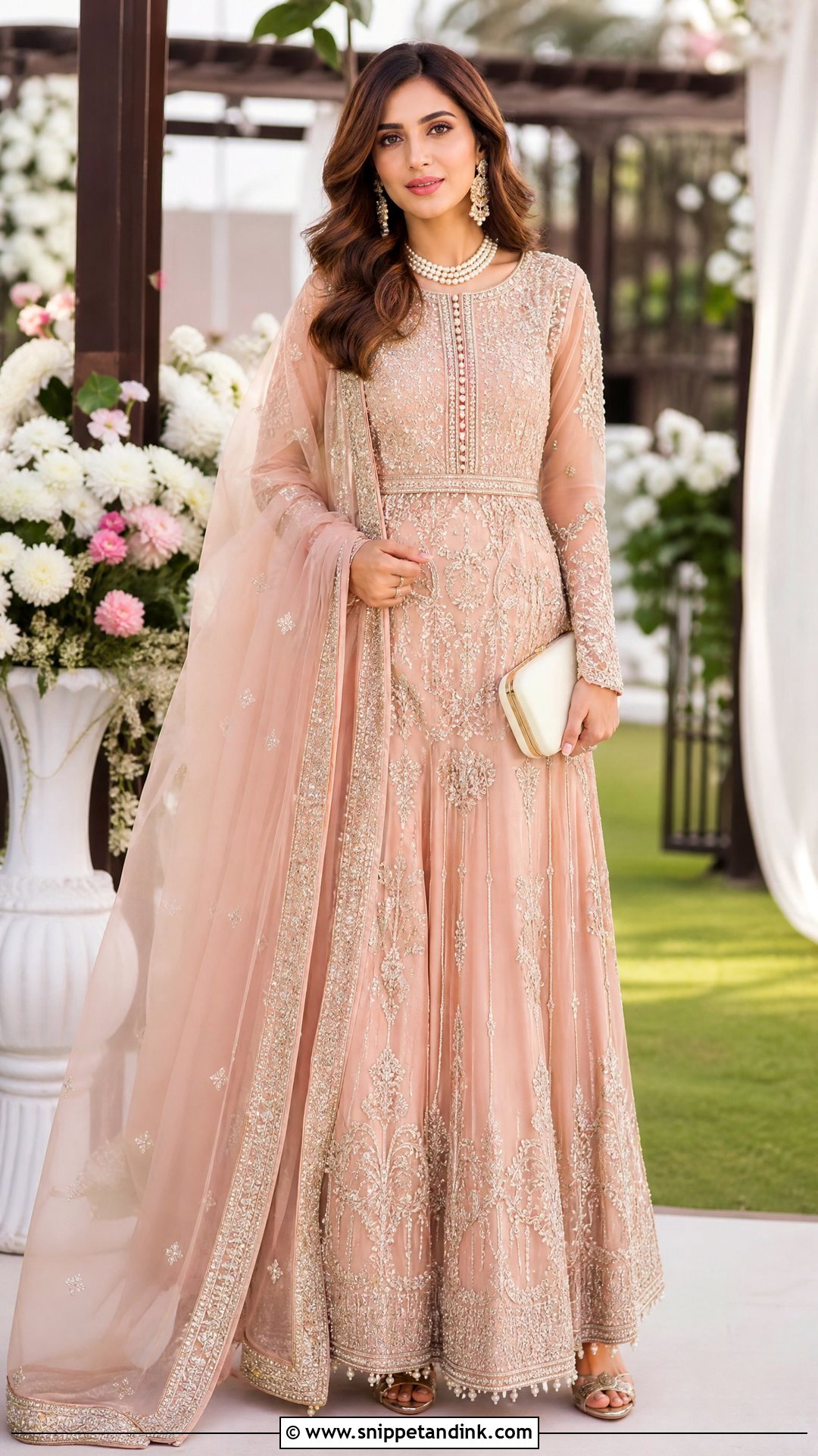 Peach Pakistani Bridal Gown - Snippet and Ink - 20 Pakistani Bridal Gowns