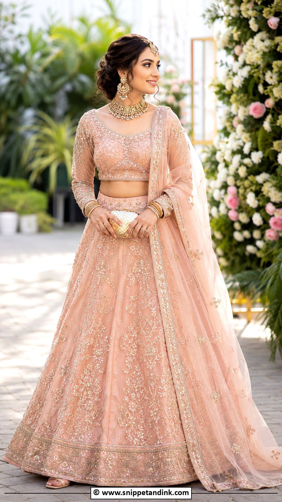 Peach Pink Pakistani Bridal Lehenga - Snippet and Ink - 30 Pink Pakistani Bridal Dress Ideas