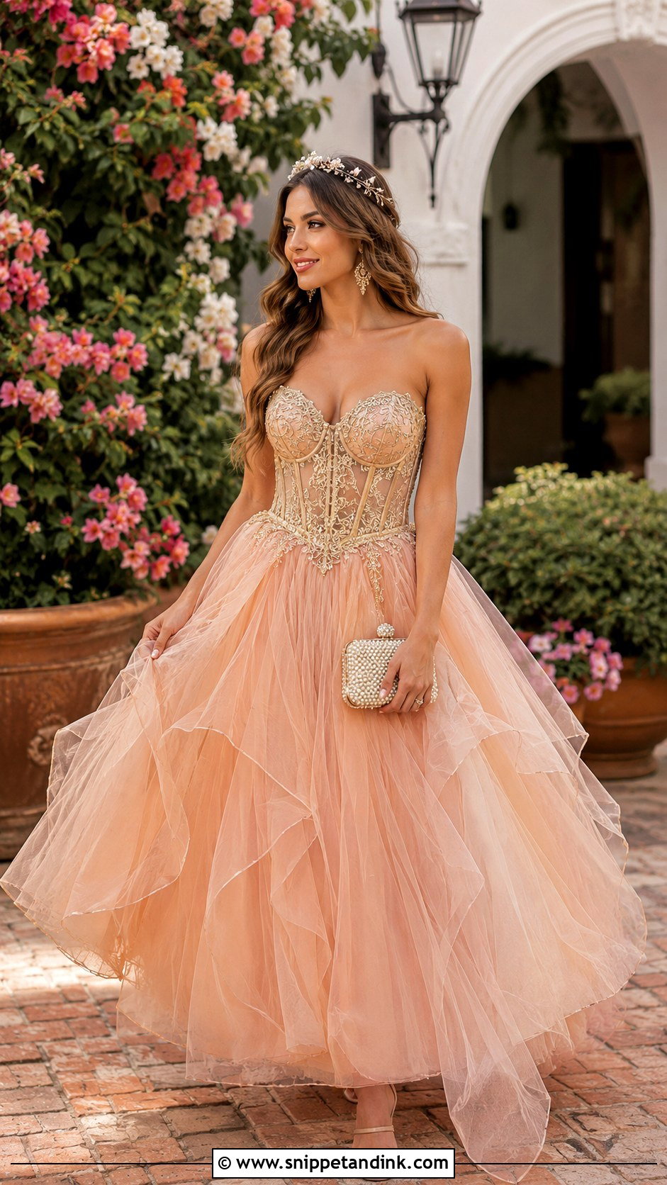 Peach Royal Fairy Ball Gown - Snippet and Ink - 20 Ball Gown Fantasy Royal Ideas