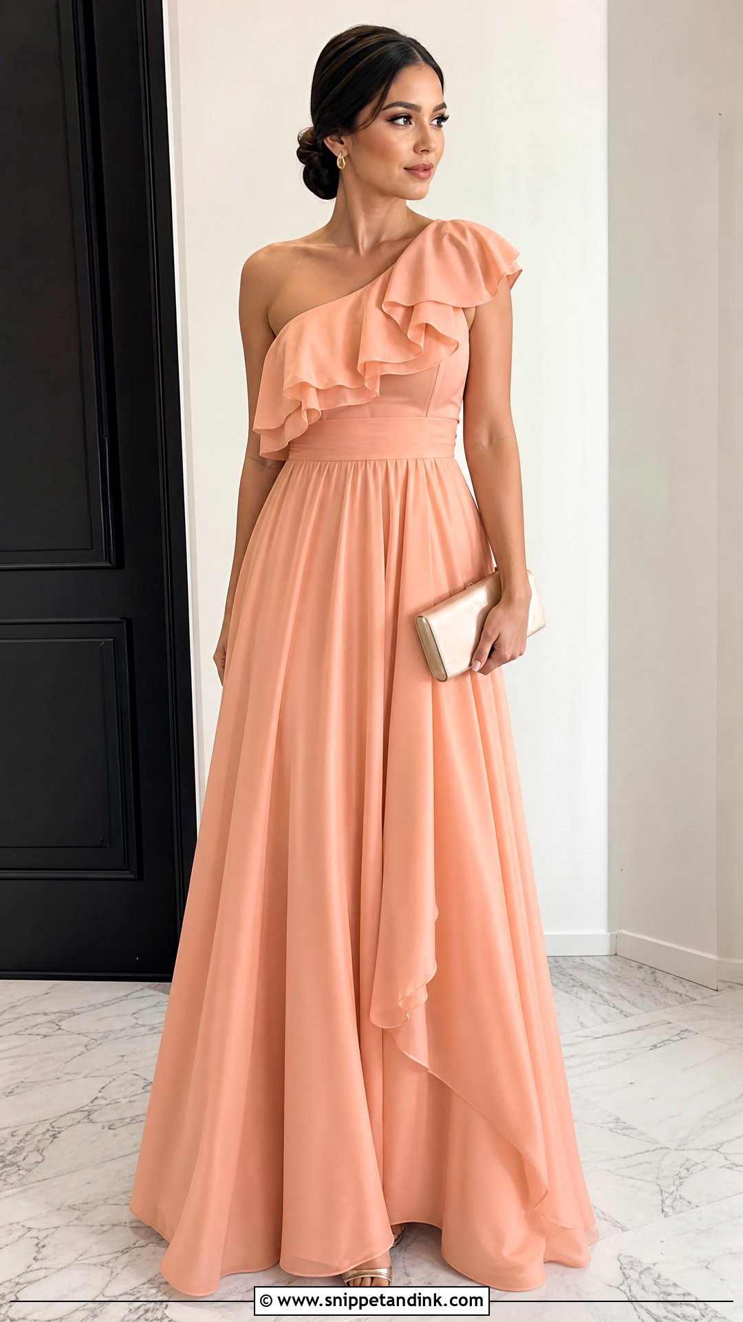 Peach Ruffle Gown - Snippet and Ink - 20 Peach Gowns