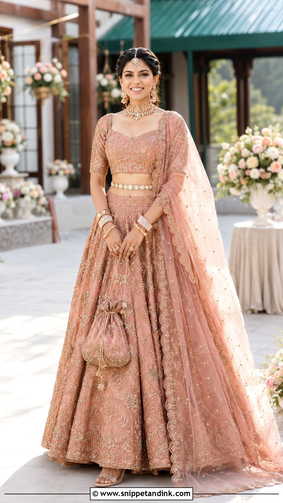 Peach Sajna Bridal Lehenga - Snippet and Ink - 20 Sajna Bridal Wear Designer Ideas