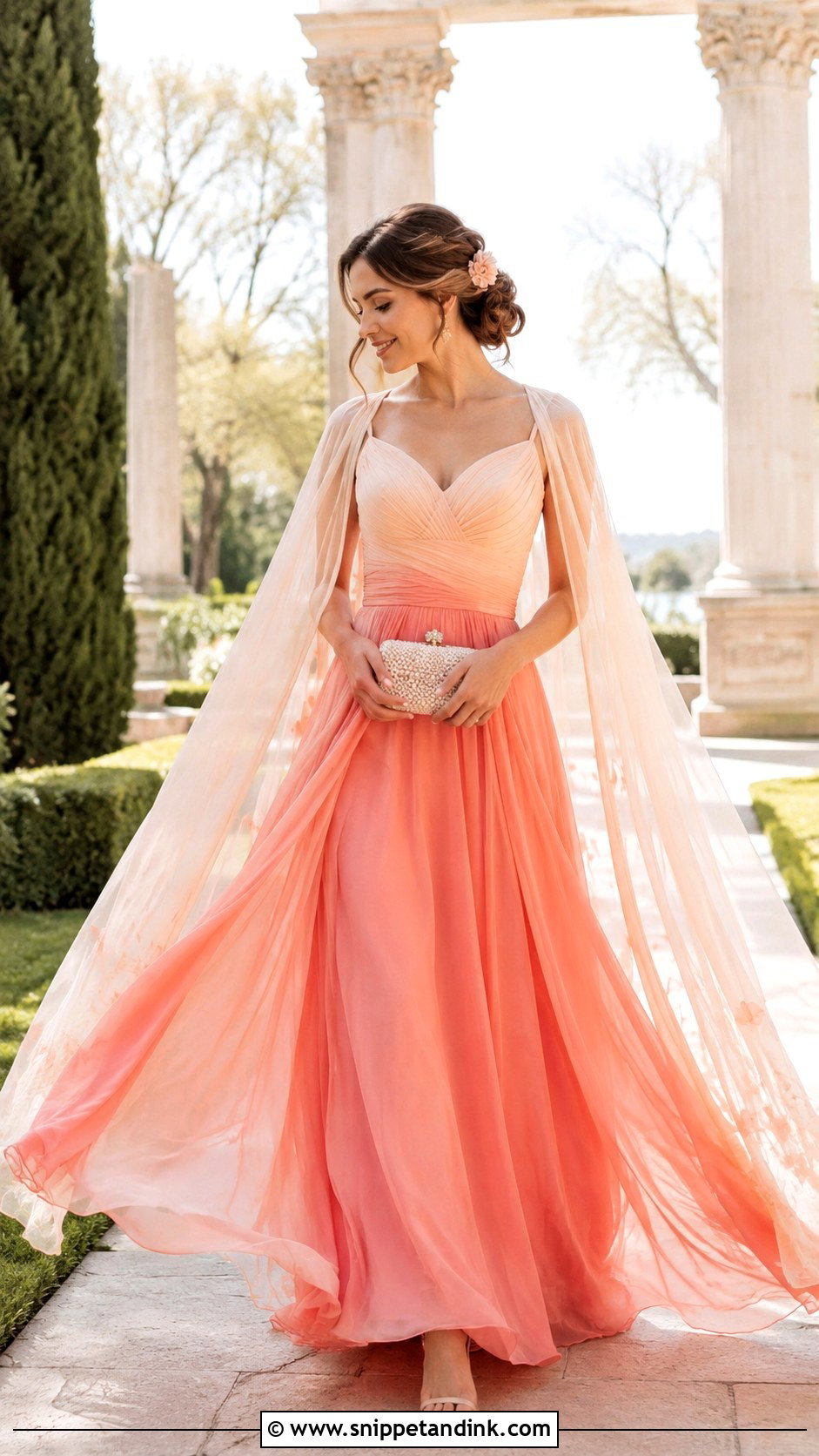 Peach Sunset Fairy Gown - Snippet and Ink - 20 Fairy Tail Gown Ideas