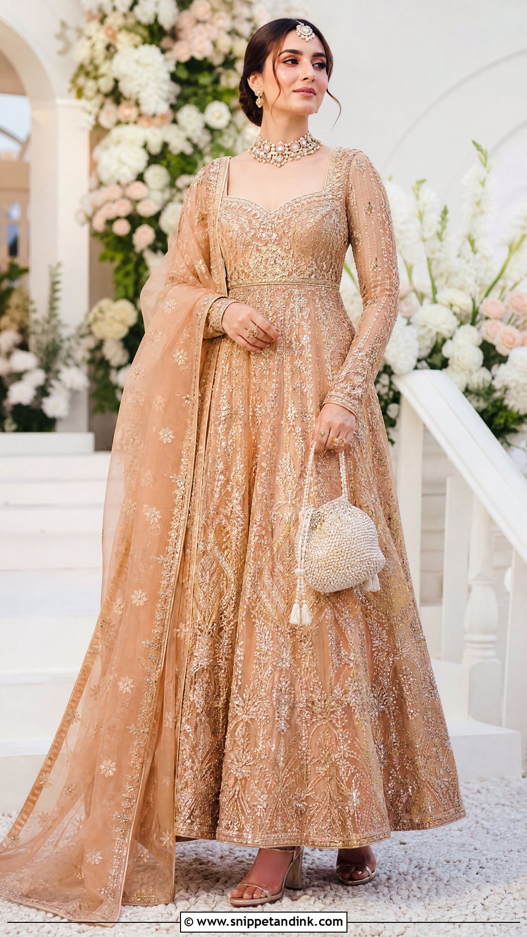 Peach Walima Dress - Snippet and Ink - 20 Walima Dress Colours