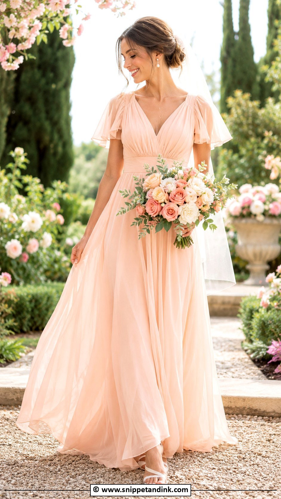Peach Wedding Dress - Snippet and Ink - 25 Color Wedding Dress Ideas