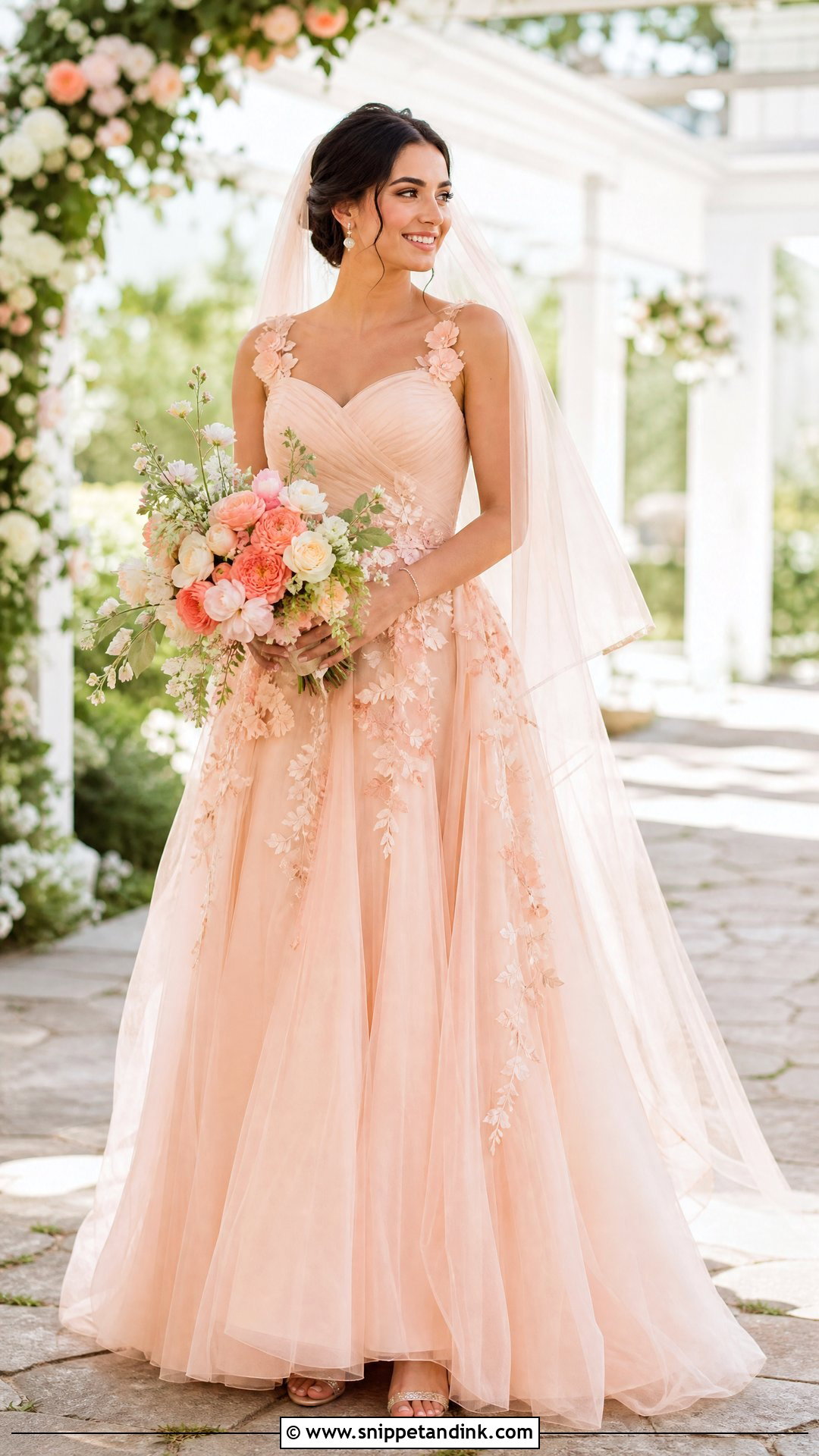 Peach Wedding Dress - Snippet and Ink - 20 Non White Wedding Dress Colour Ideas