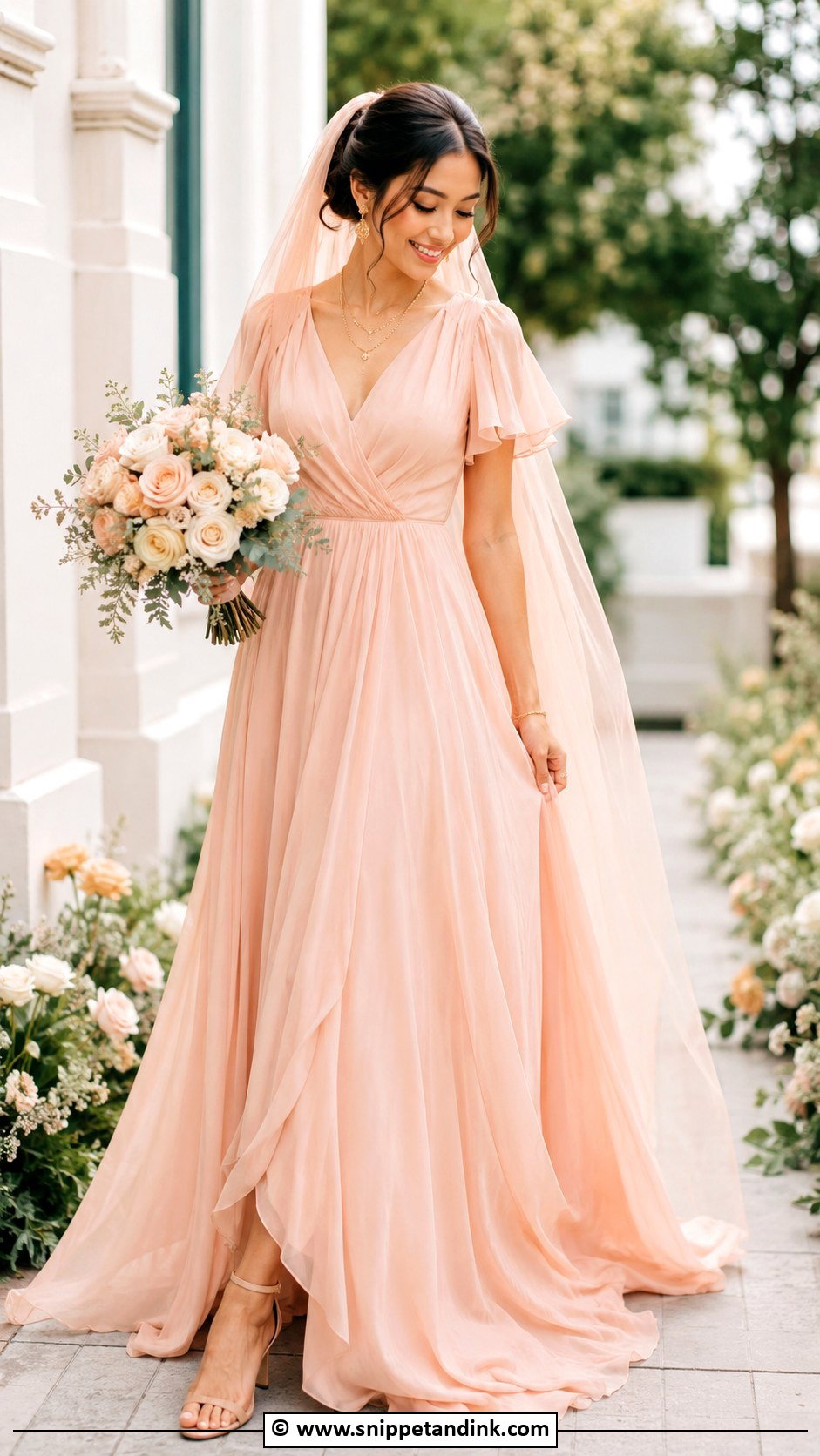 Peach Wedding Dress - Snippet and Ink - 25 Non Traditional Wedding Dress Colors