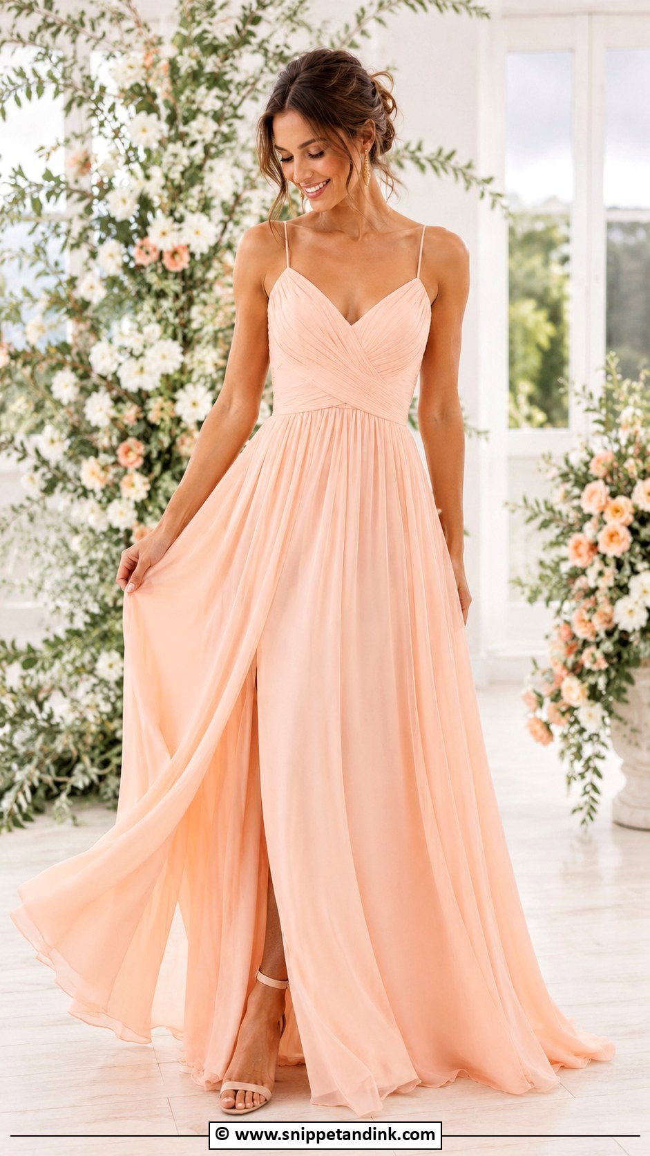Peach Wedding Dress - Snippet and Ink - 30 Colored Wedding Dresses
