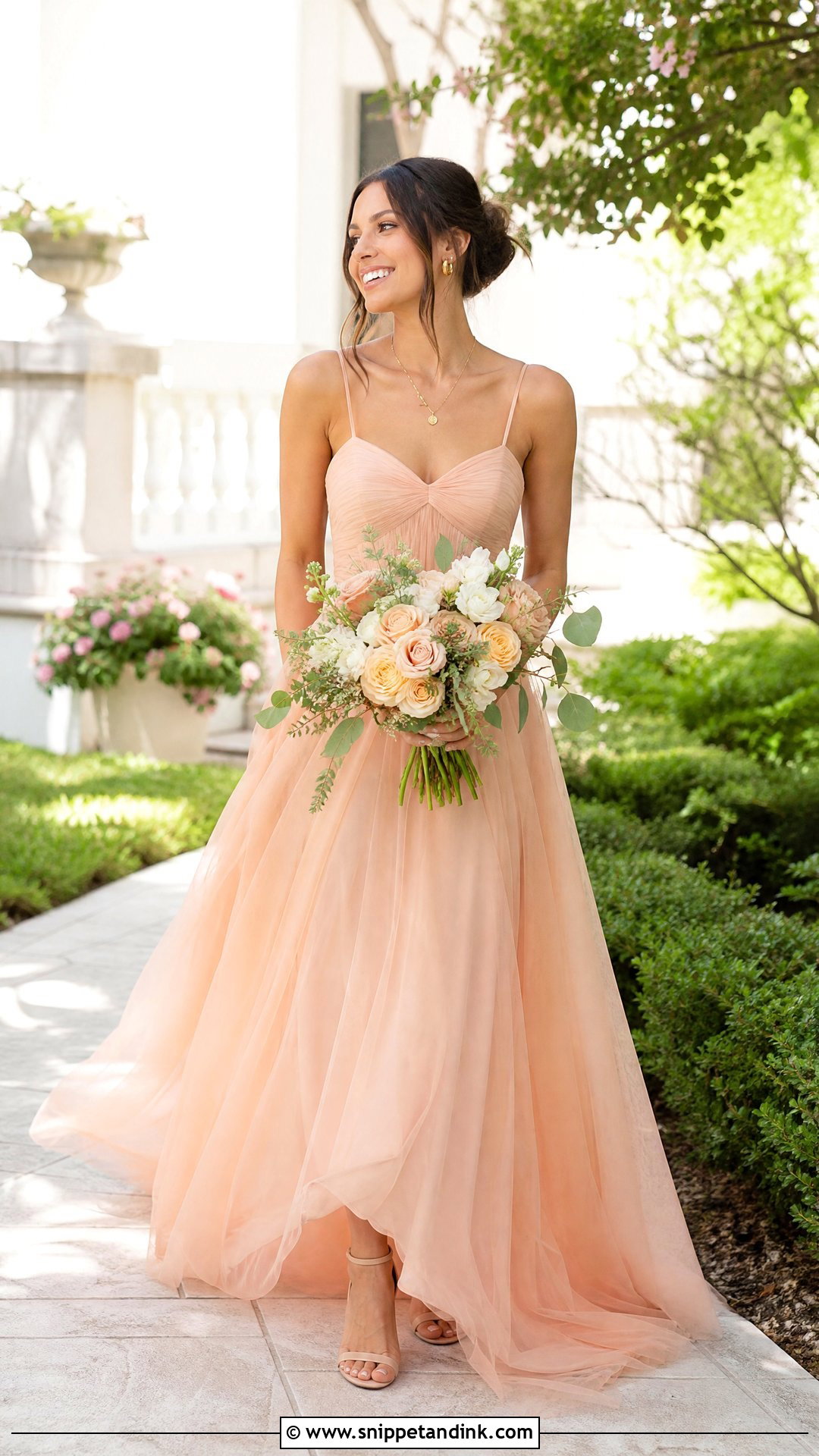 Peach Wedding Dress - Snippet and Ink - 25 Colored Wedding Dress Ideas