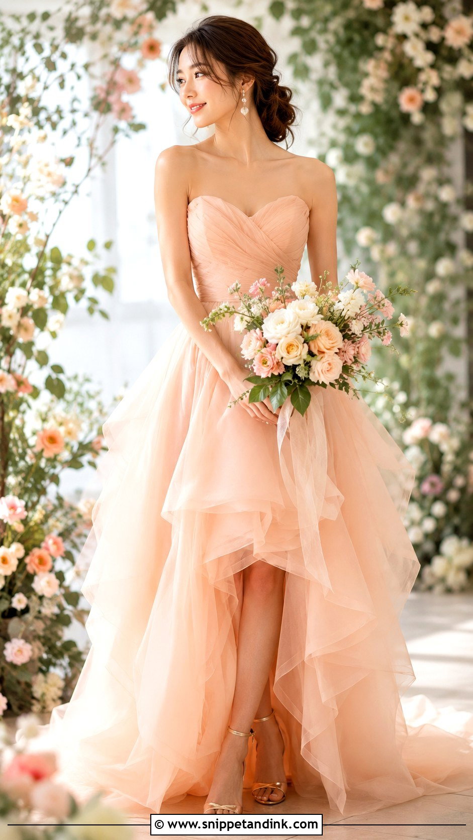 Peach Wedding Dress - Snippet and Ink - 30 Non White Wedding Dress Ideas