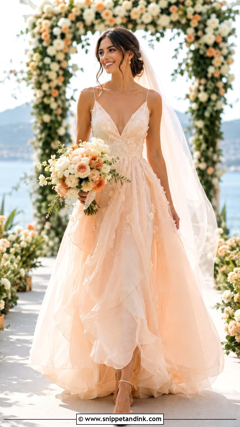 Peach Wedding Dress - Snippet and Ink - 20 Alternative Wedding Dress Color Ideas