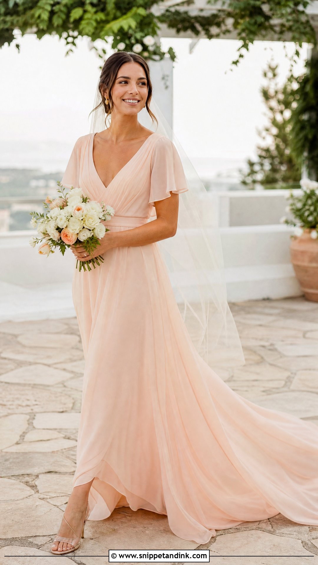 Peach Wedding Dress - Snippet and Ink - 20 Wedding Dress Color Ideas