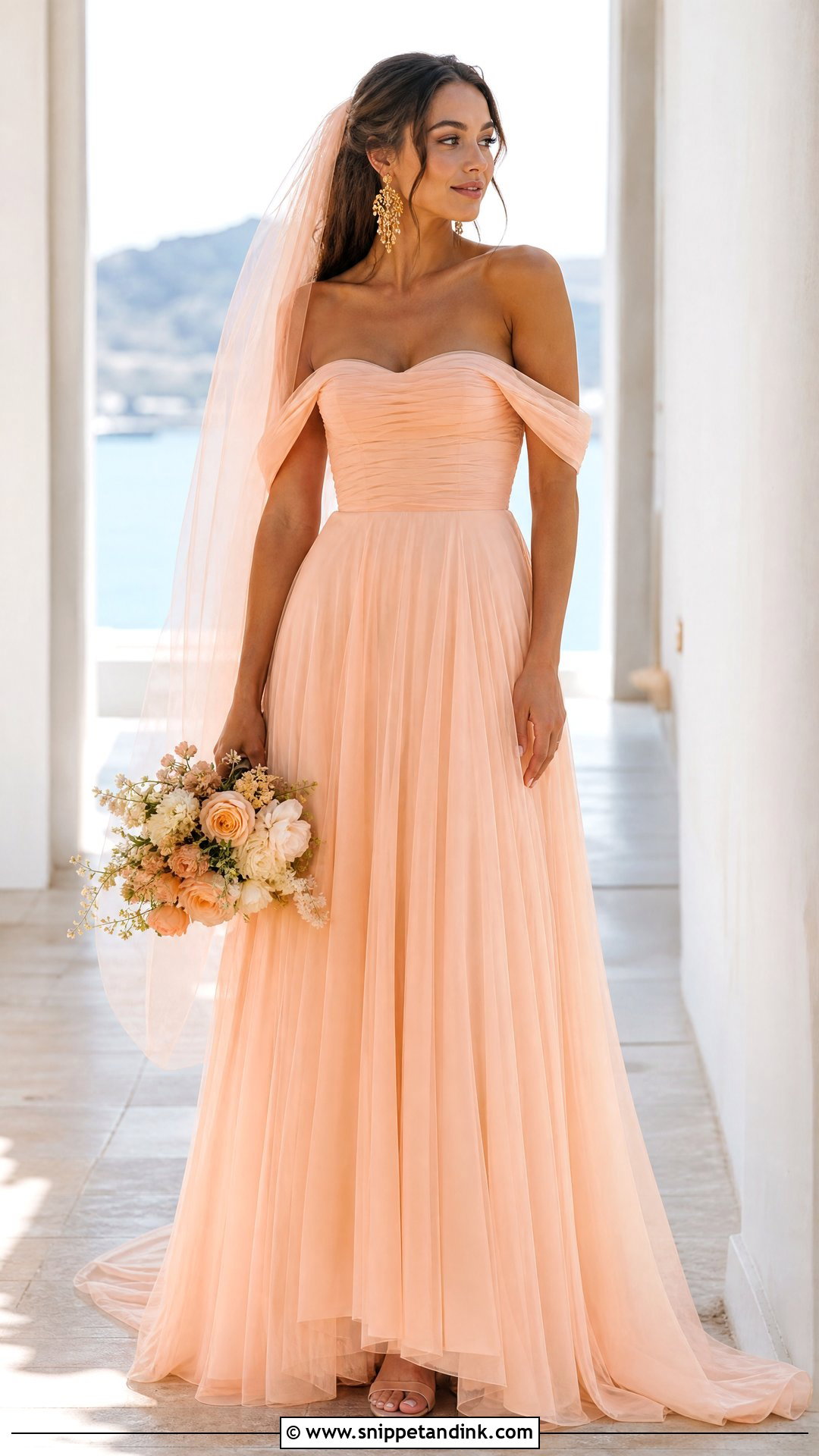 Peach Wedding Dress - Snippet and Ink - 20 Wedding Dress Colors