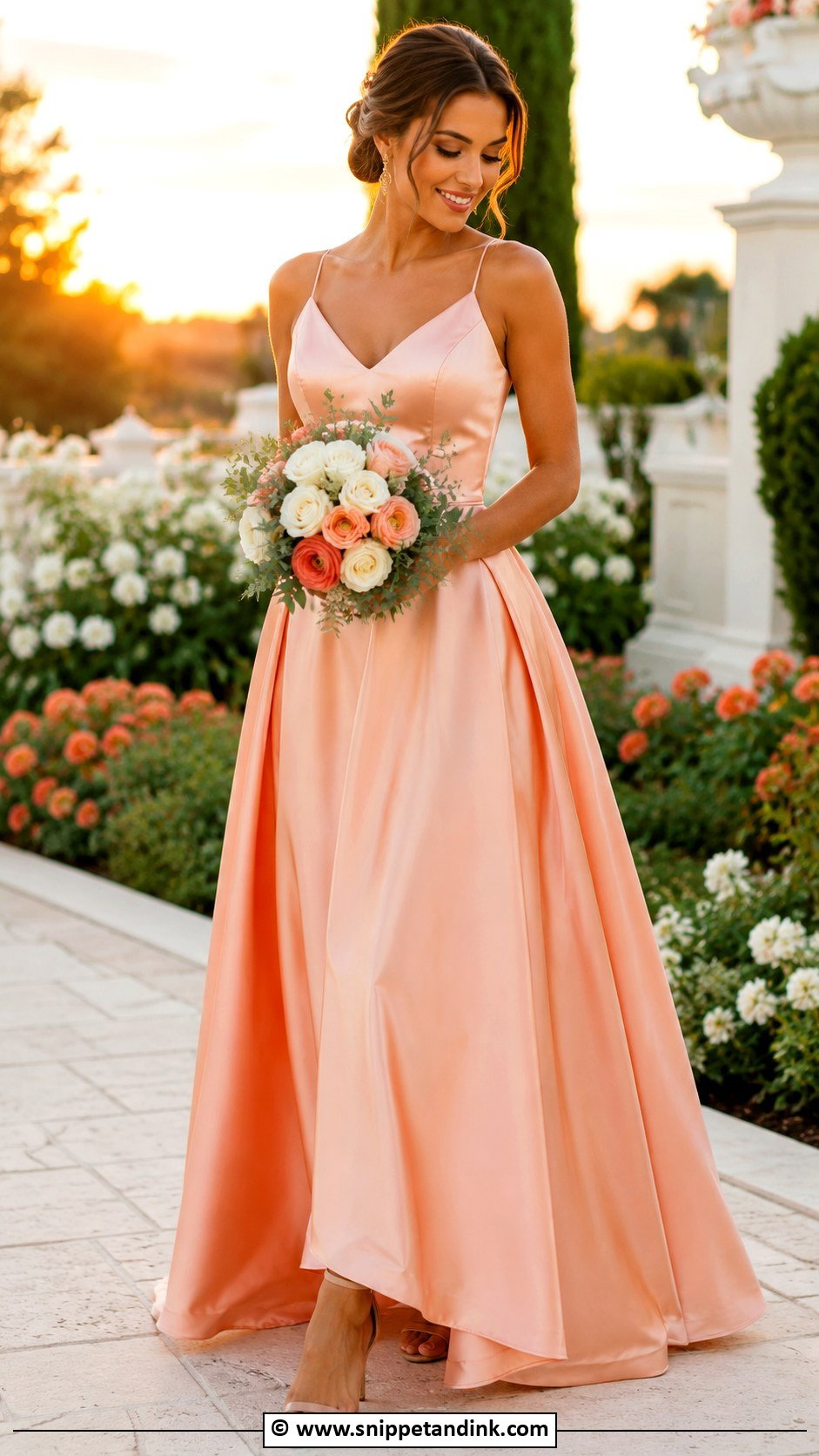 Peach Wedding Dress - Snippet and Ink - 25 Colourful Wedding Dress Ideas