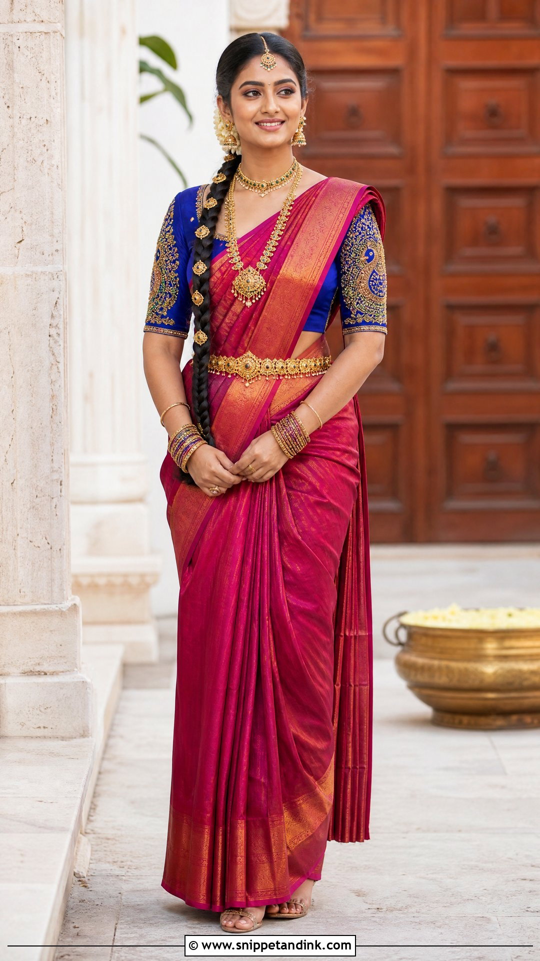 Peacock Bridal Aari Work Blouse With Elbow Sleeves - Snippet and Ink - 20 Simple Bridal Aari Work Blouse Design Ideas