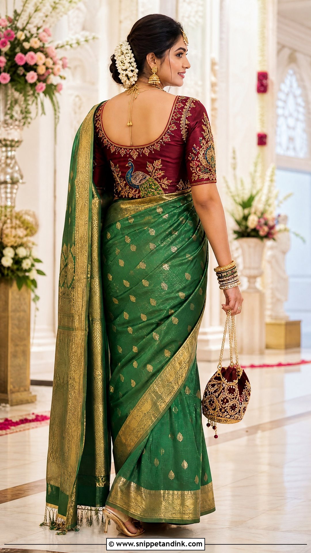 Peacock Bridal Blouse Maggam Work Design - Snippet and Ink - 20 Latest Bridal Blouse Maggam Work Designs