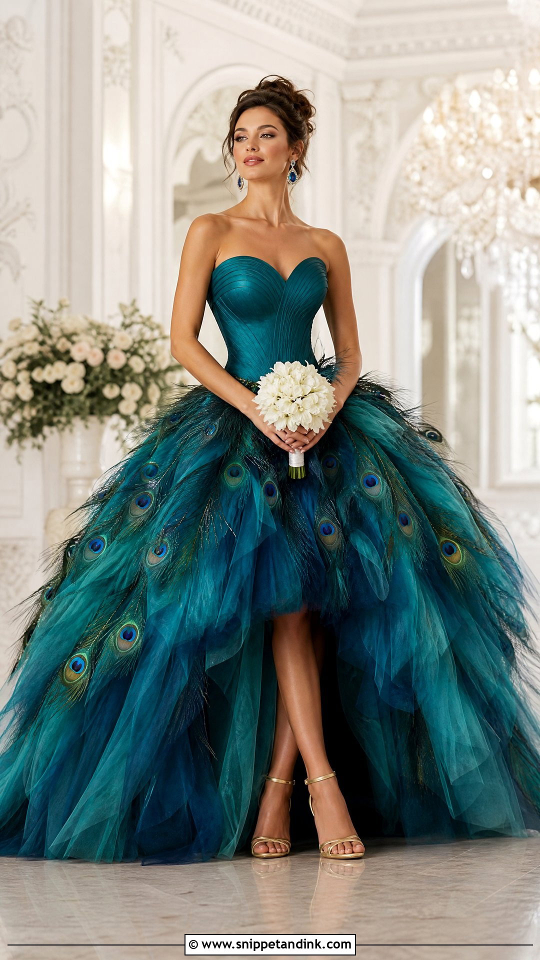 Peacock Feather Ball Gown Wedding Dress - Snippet and Ink - 20 Peacock Wedding Dresses