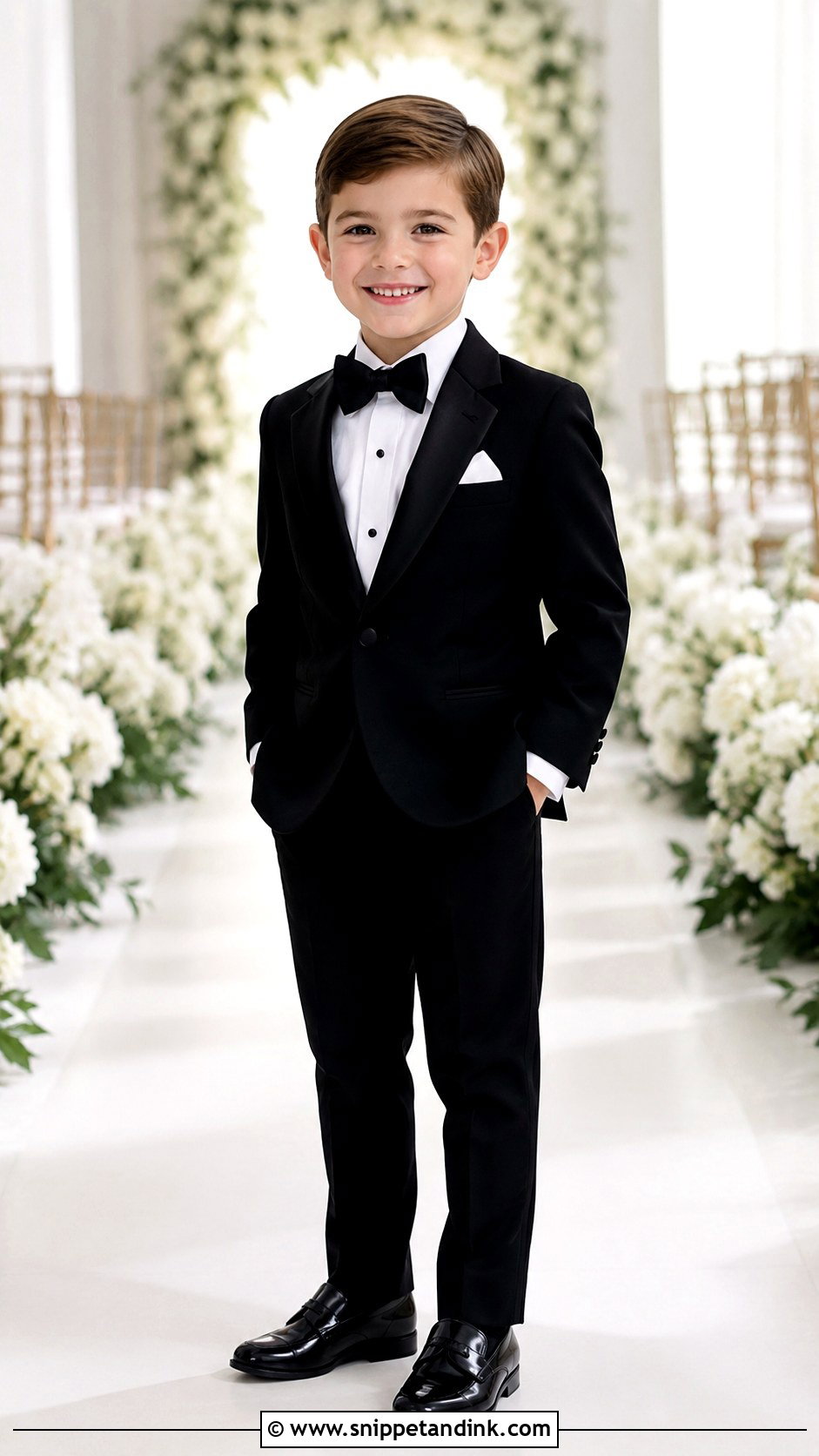 Peak Lapel Boys Wedding Tuxedo - Snippet and Ink - 20 Kids Tuxedo Boys Wedding Ideas