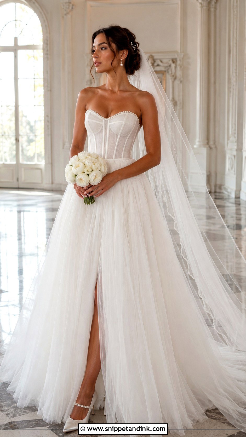 Pearl A Line Corset Wedding Dress - Snippet and Ink - 20 A Line Corset Wedding Dress Ideas