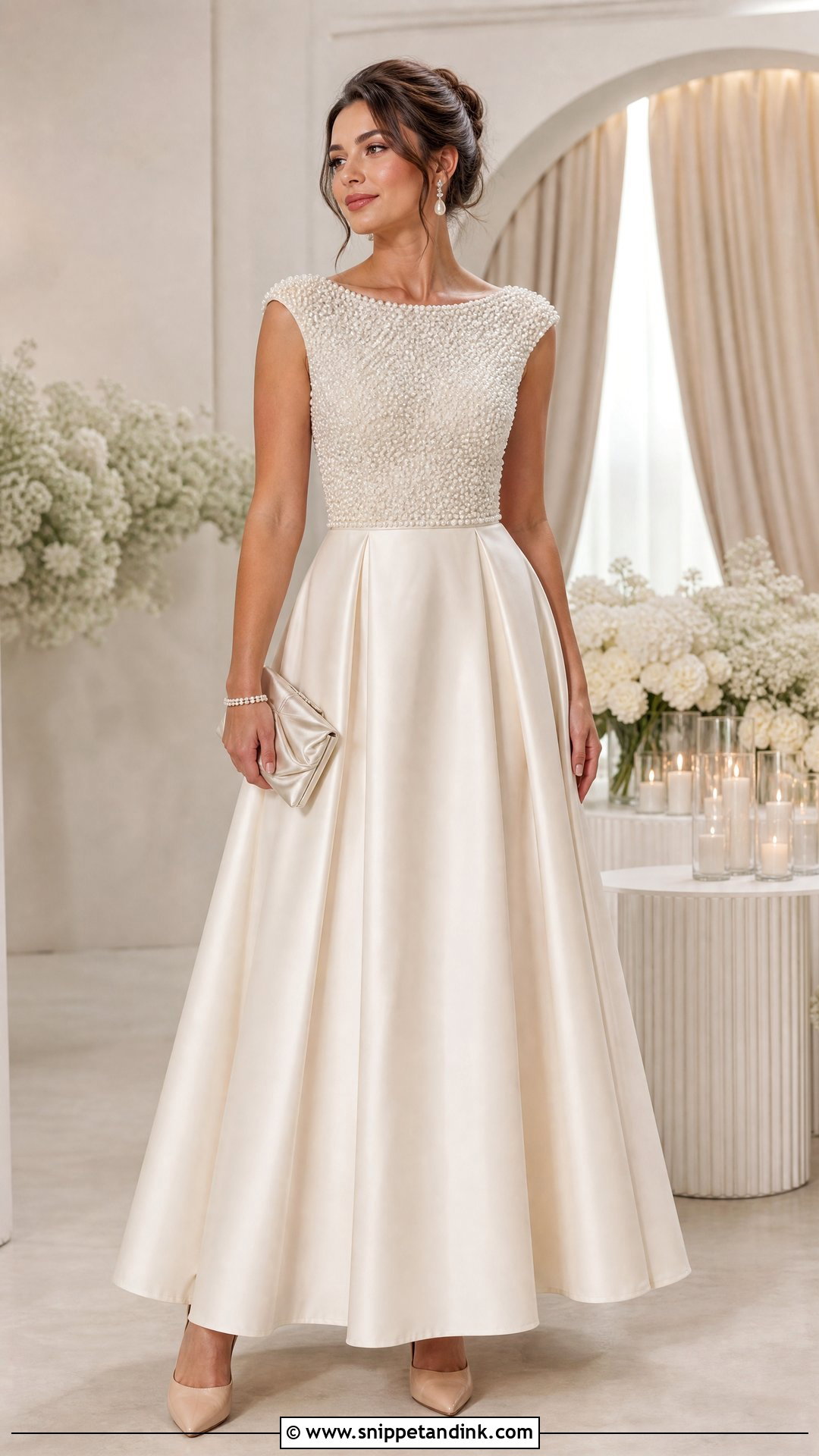 Pearl A Line Gown - Snippet and Ink - 25 Pearl Gown Ideas