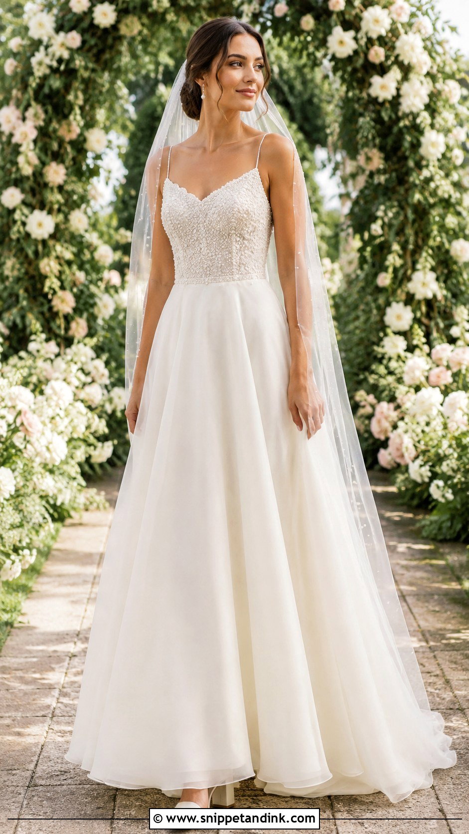 Pearl A Line Wedding Dress - Snippet and Ink - 25 Pearls Wedding Dresses