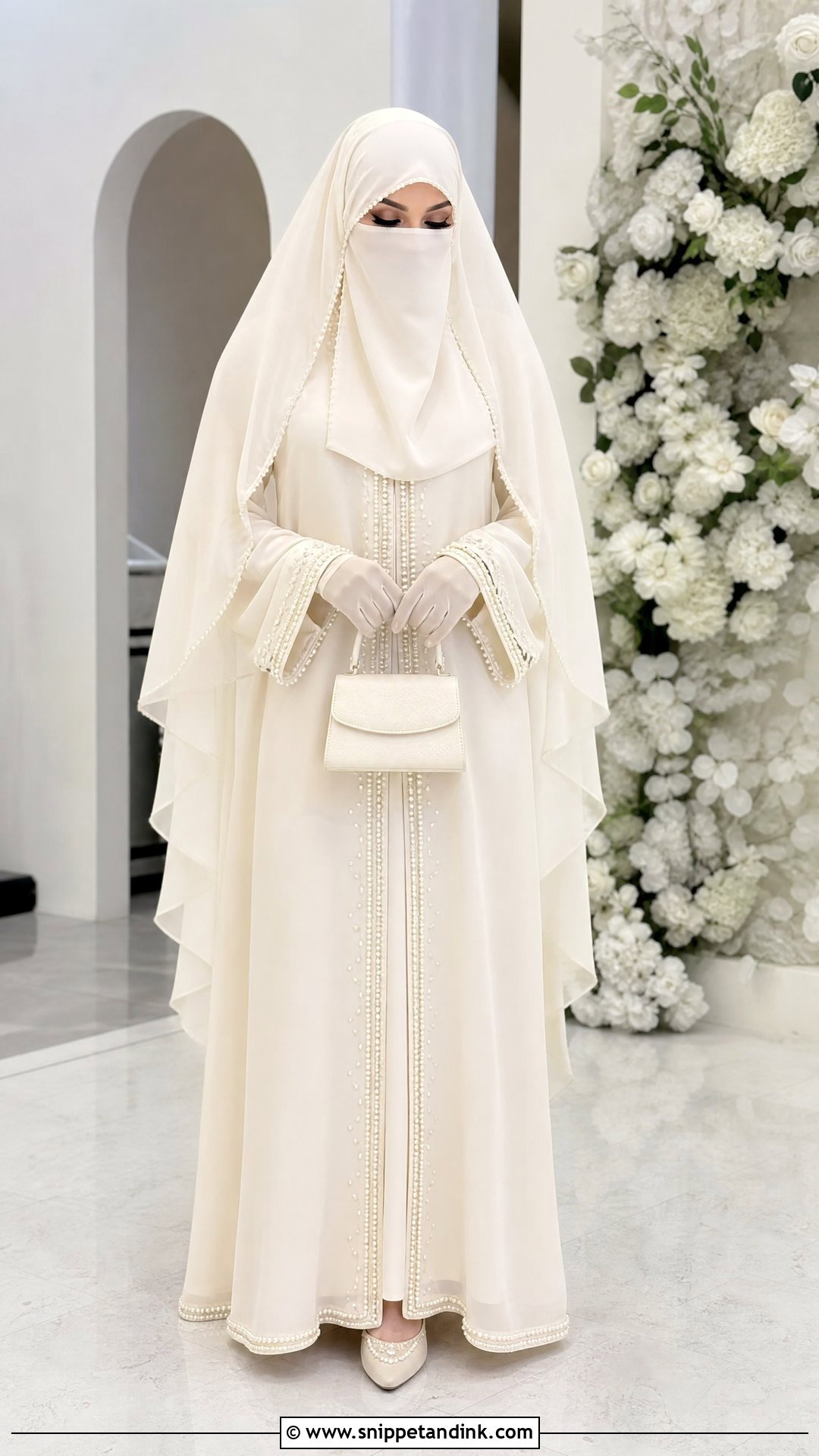 Pearl Abaya Niqab Wedding Dress - Snippet and Ink - 25 Niqab Wedding Dress Ideas